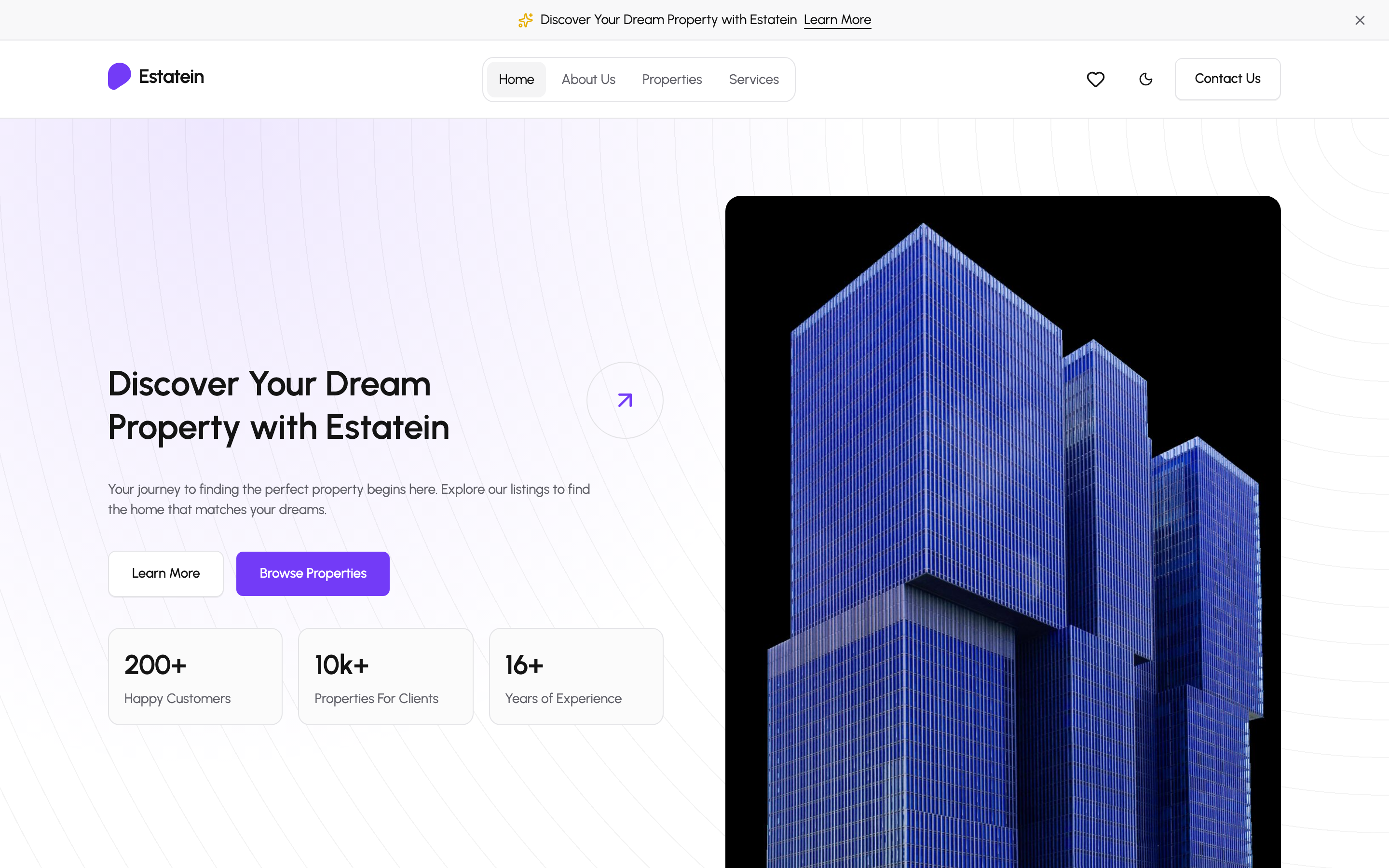 Estatein web app template preview
