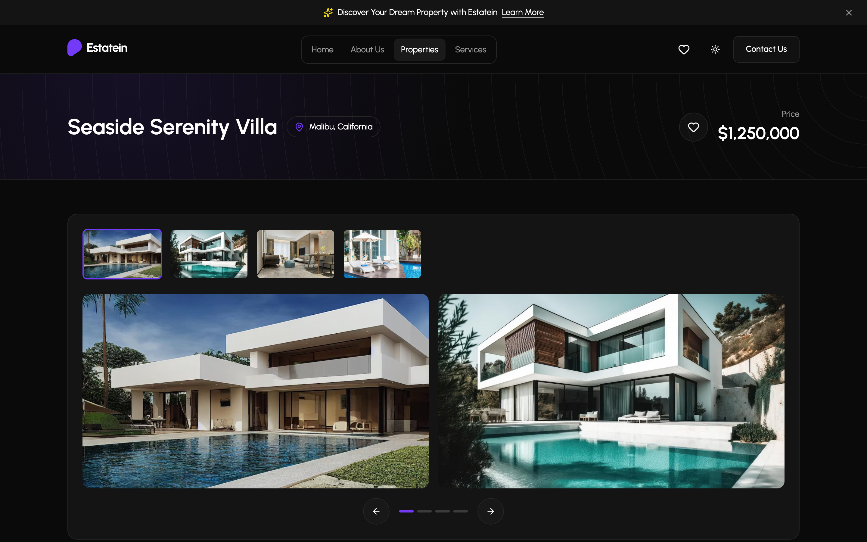 Estatein web app template preview 7
