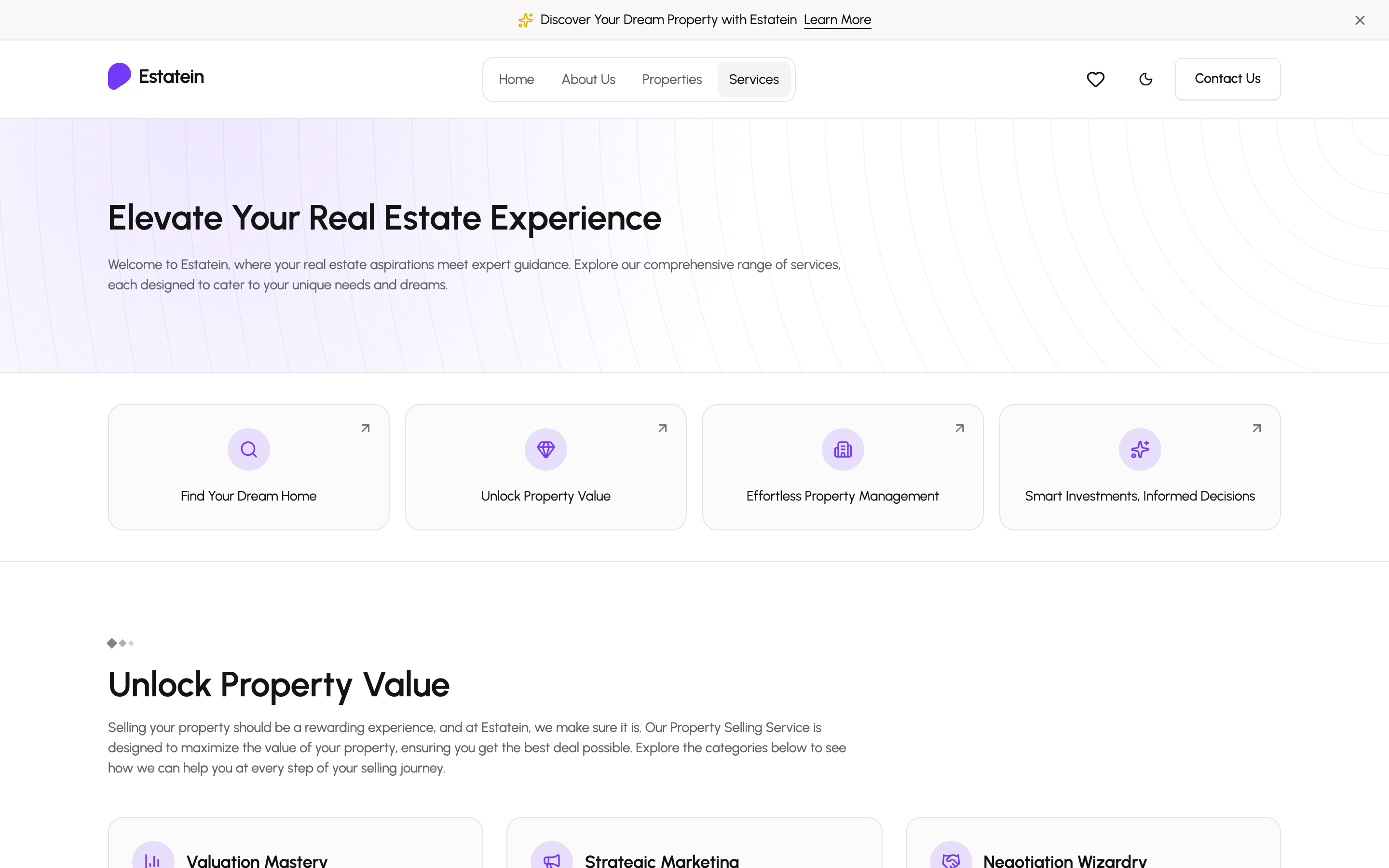 Estatein web app template preview 3
