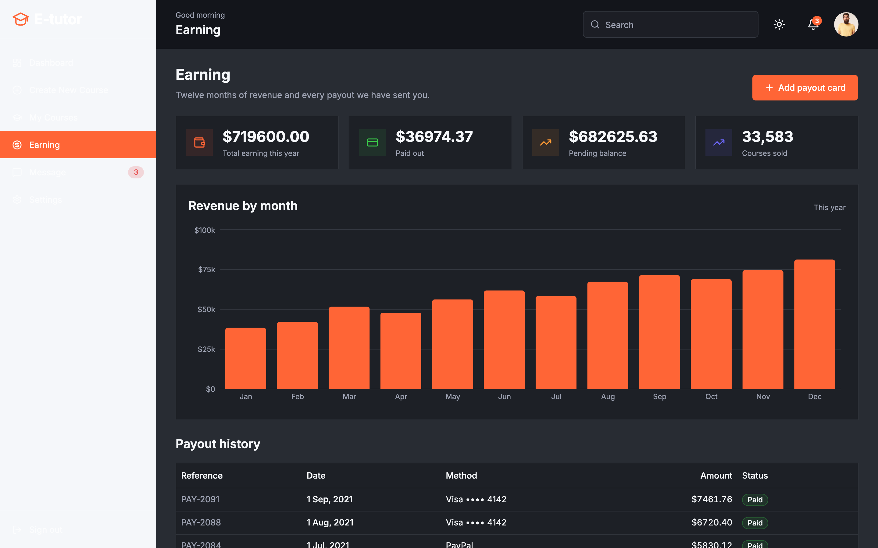 E-tutor web app template preview 6