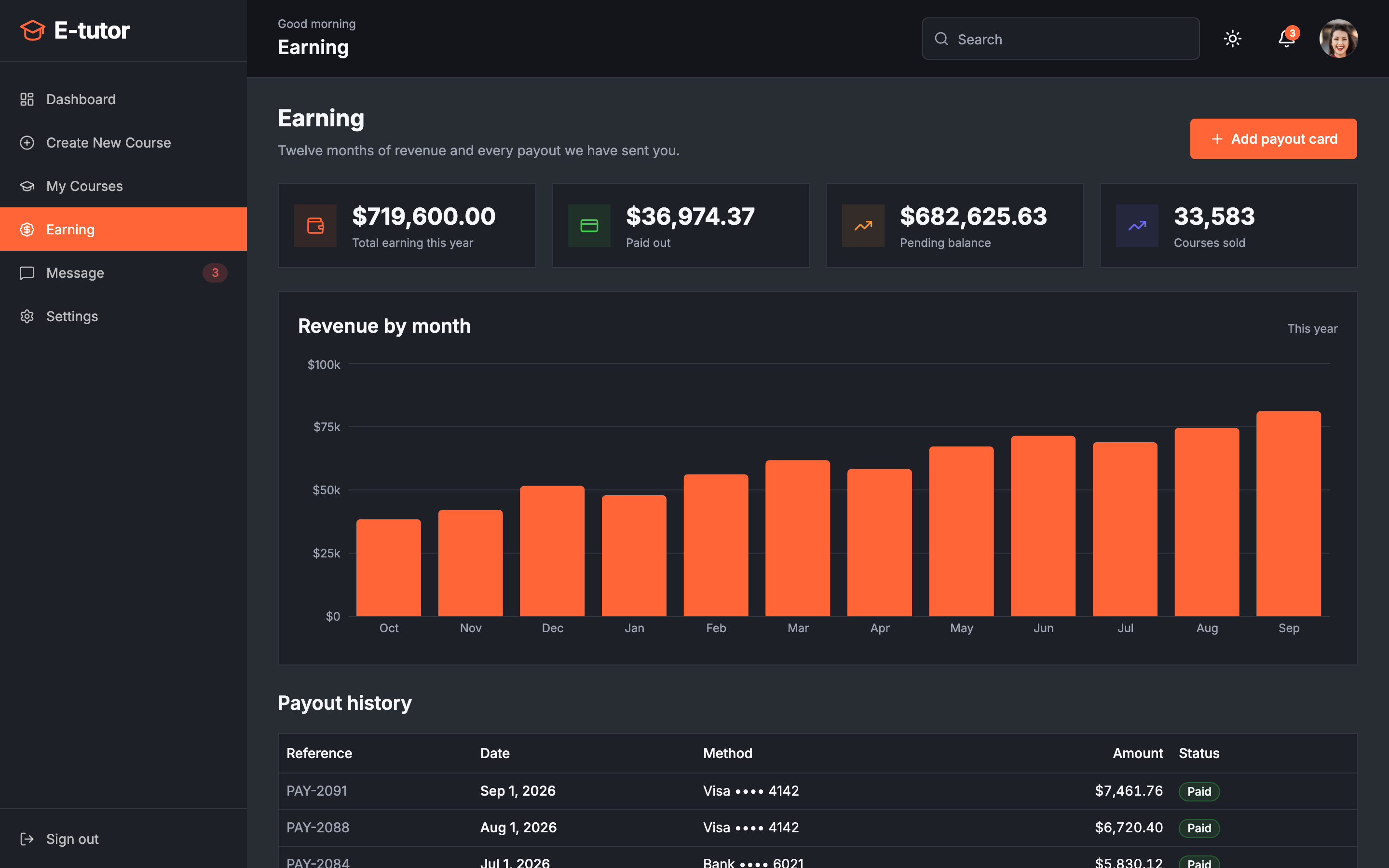 E-tutor web app template preview 6