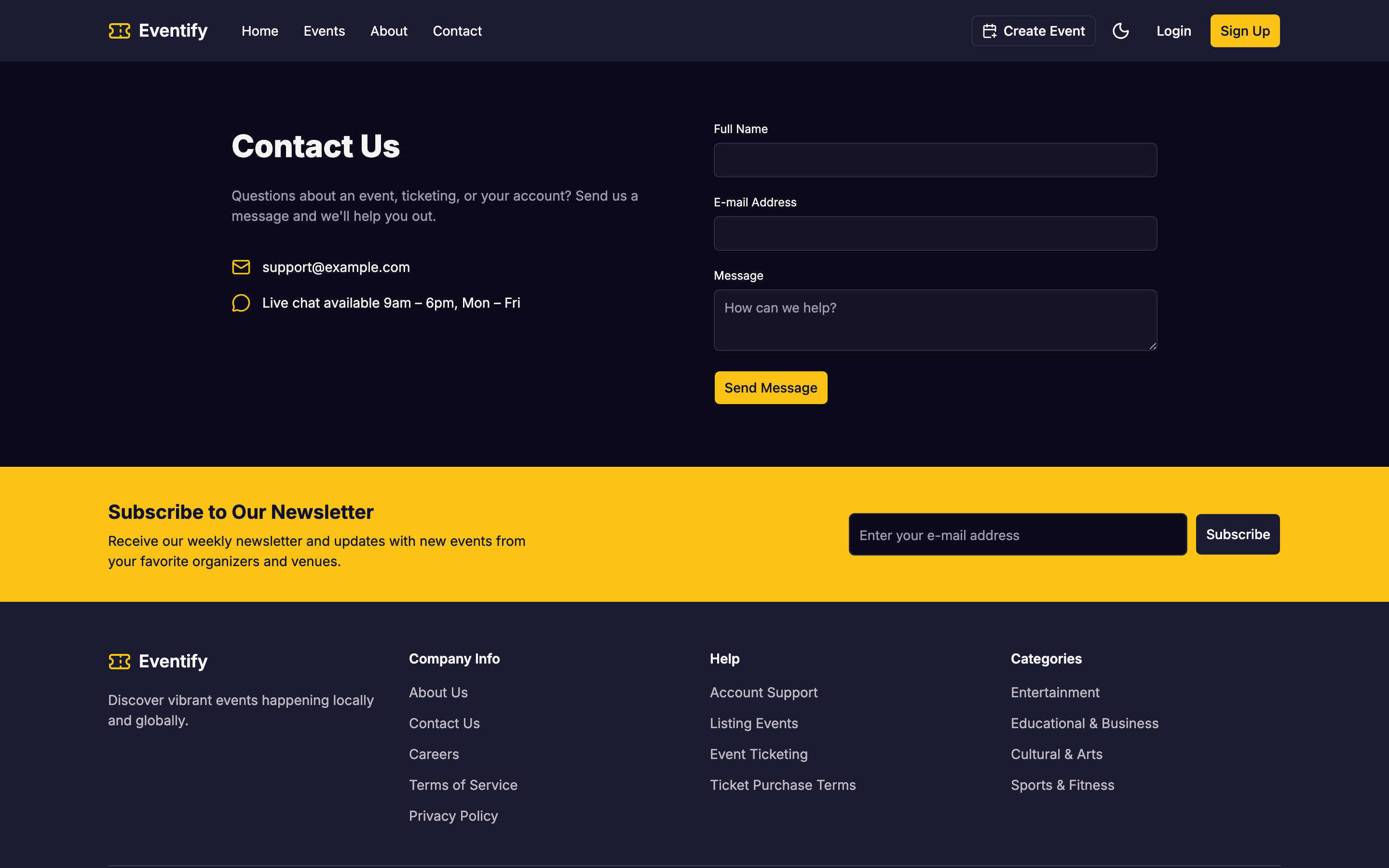 Eventify web app template preview 5