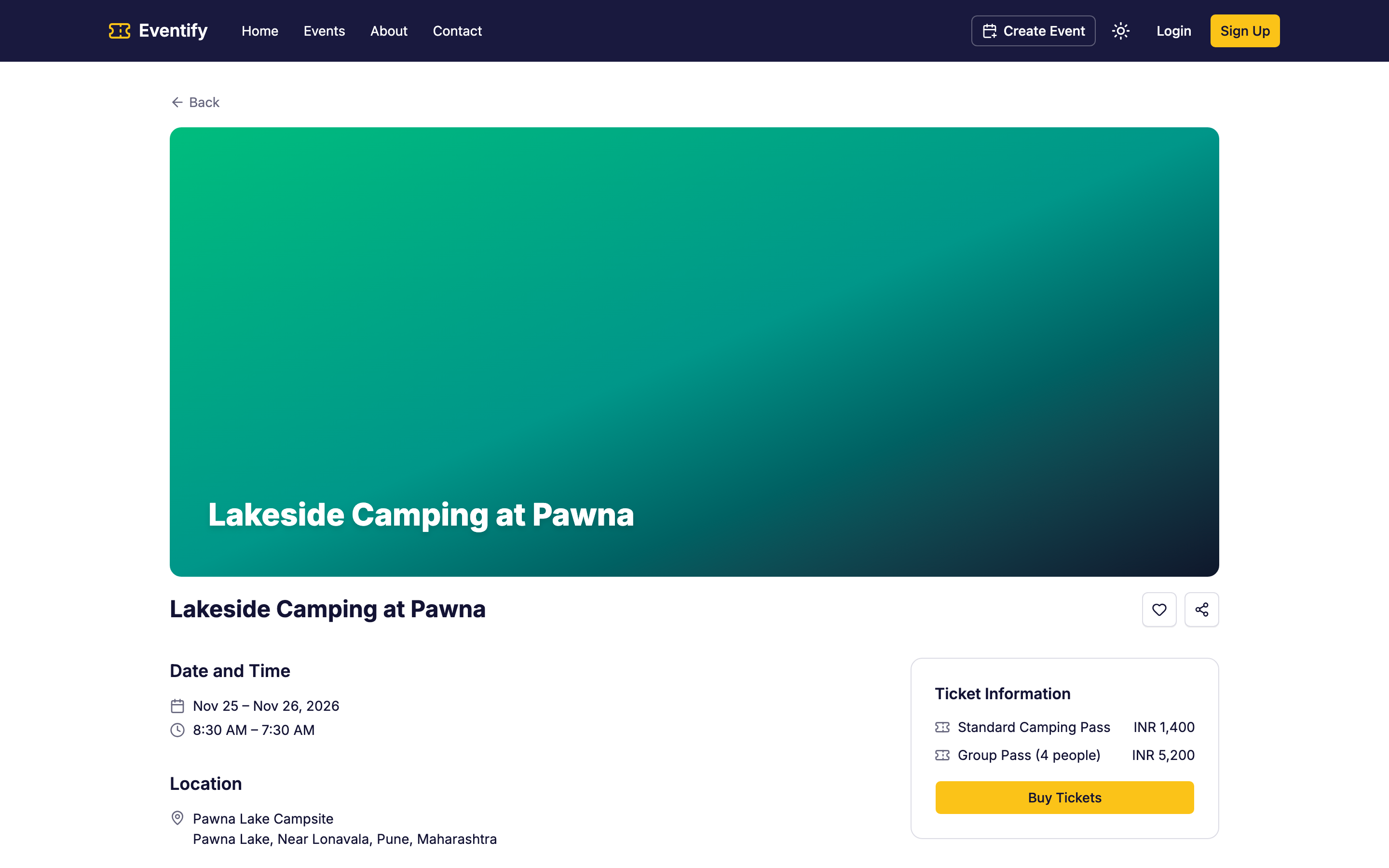 Eventify web app template preview 2