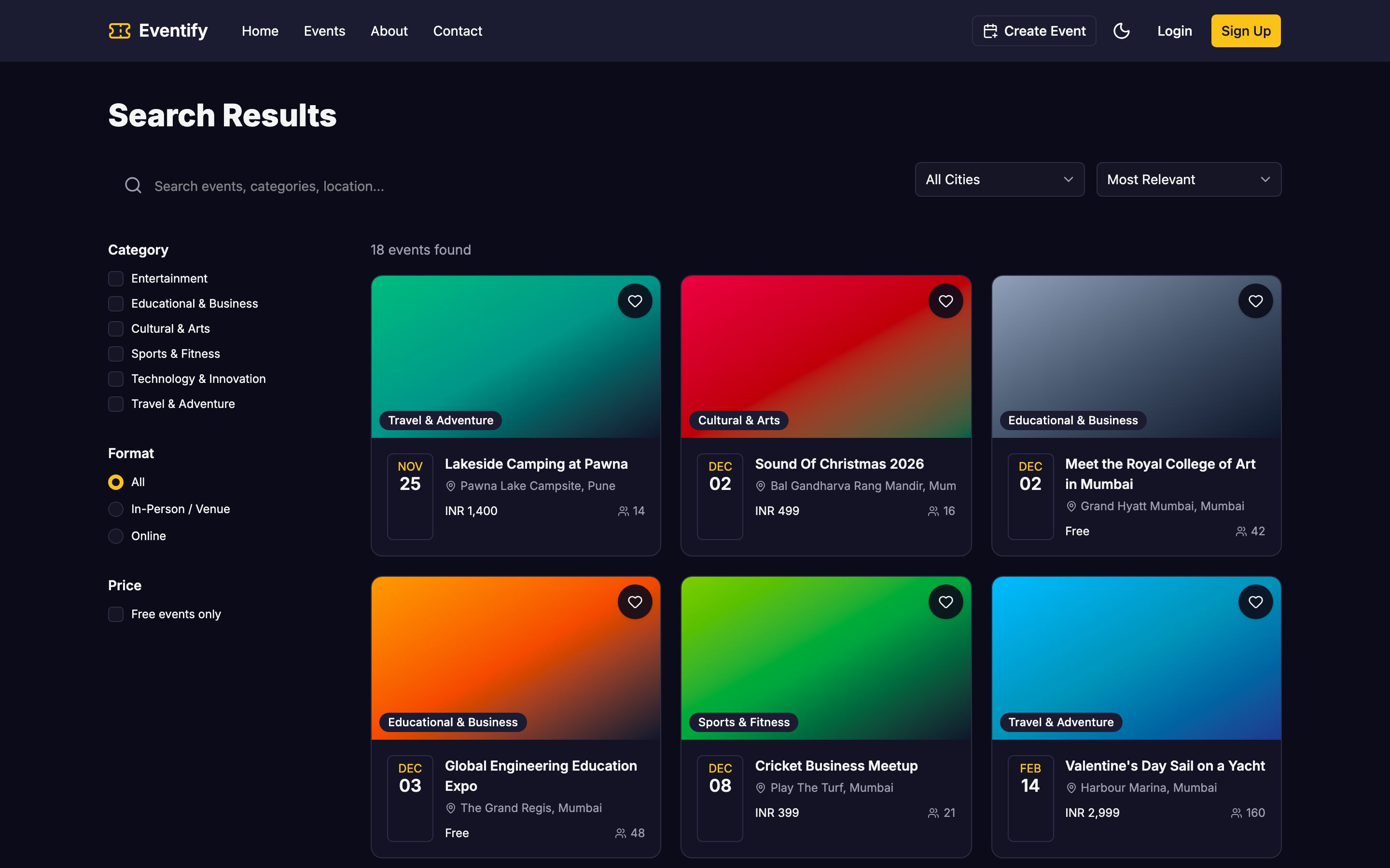 Eventify web app template preview 6