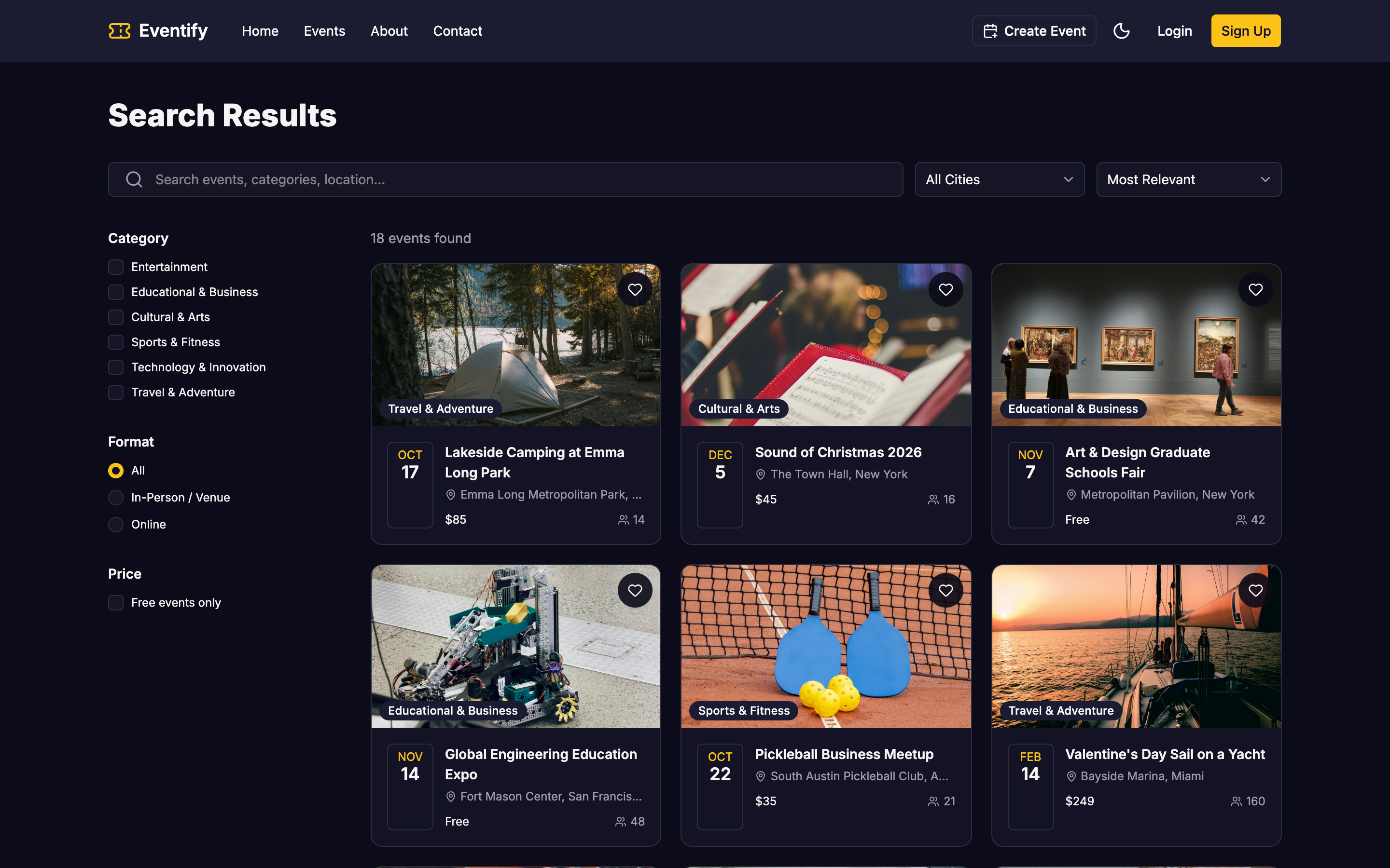 Eventify web app template preview 6