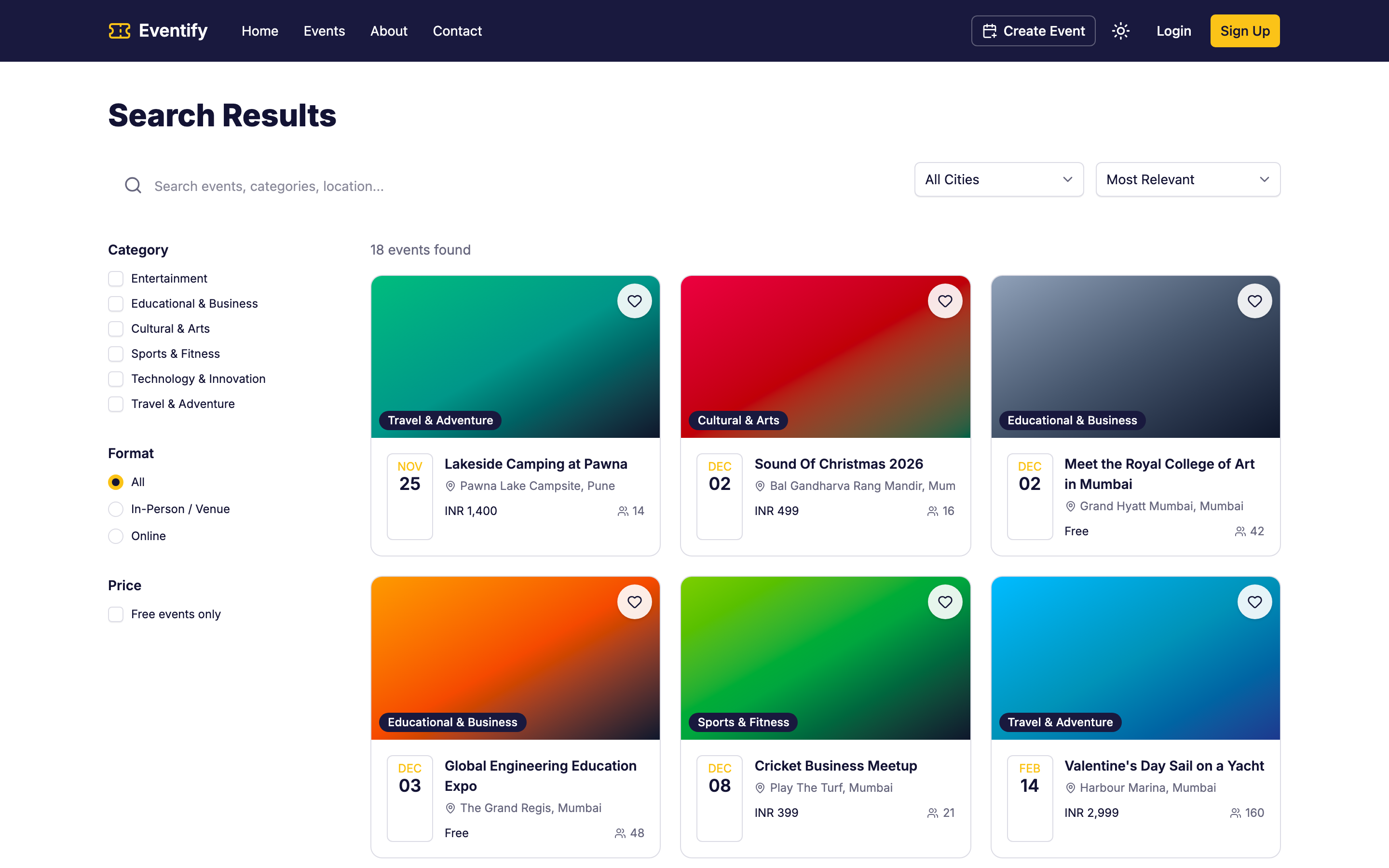 Eventify web app template preview 3