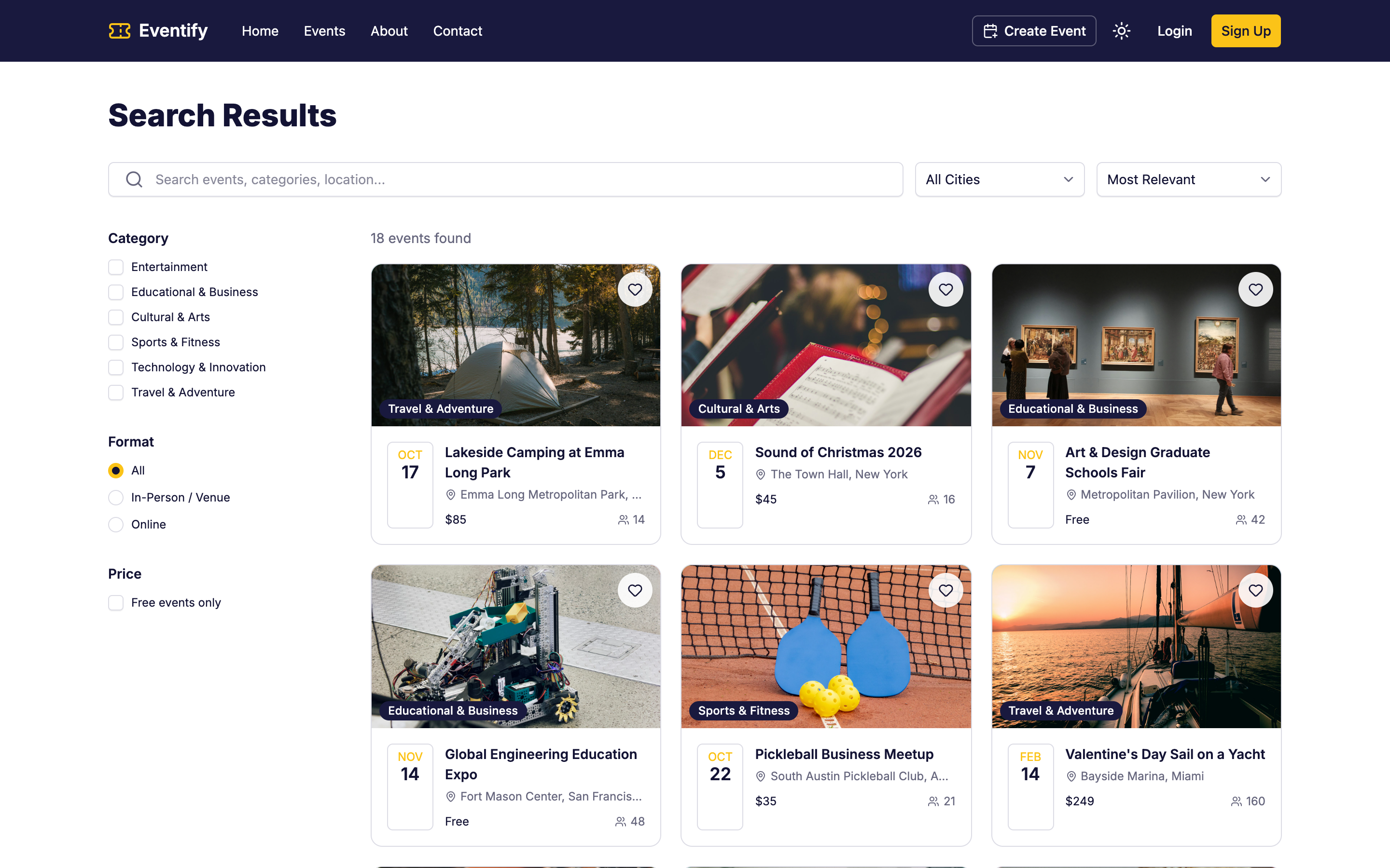 Eventify web app template preview 3