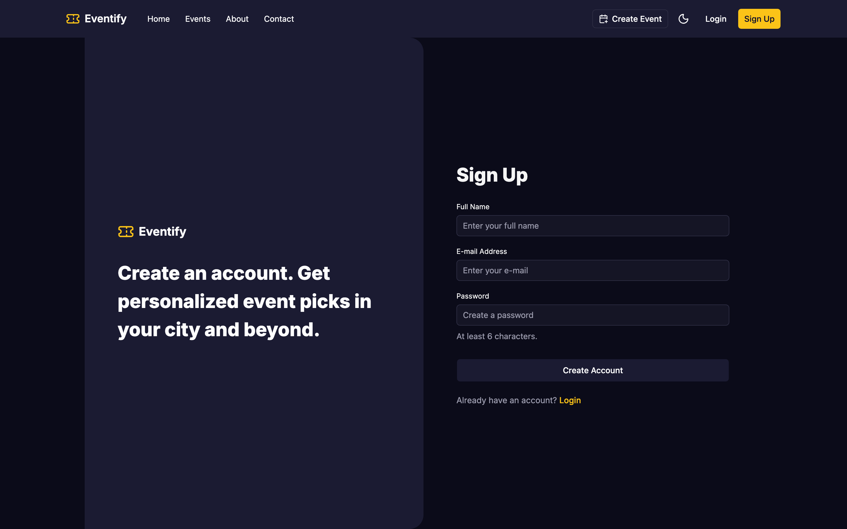 Eventify web app template preview 8