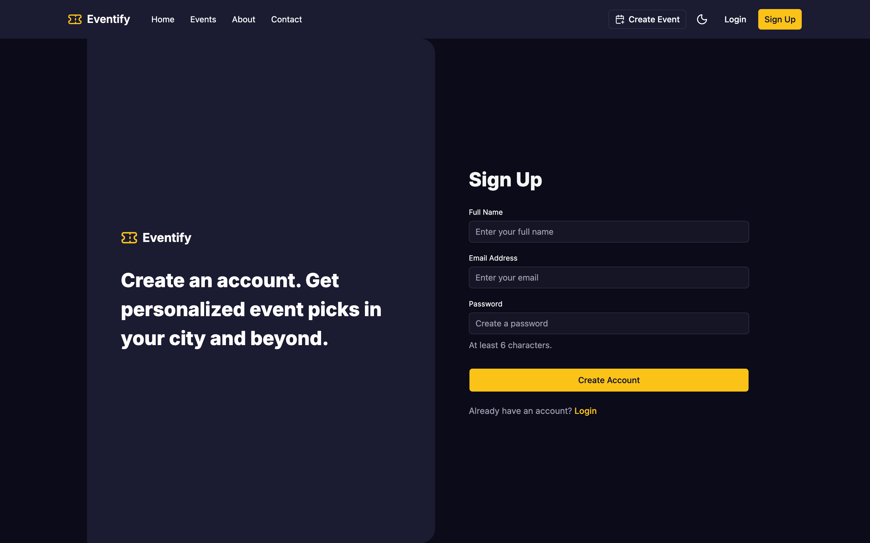Eventify web app template preview 8
