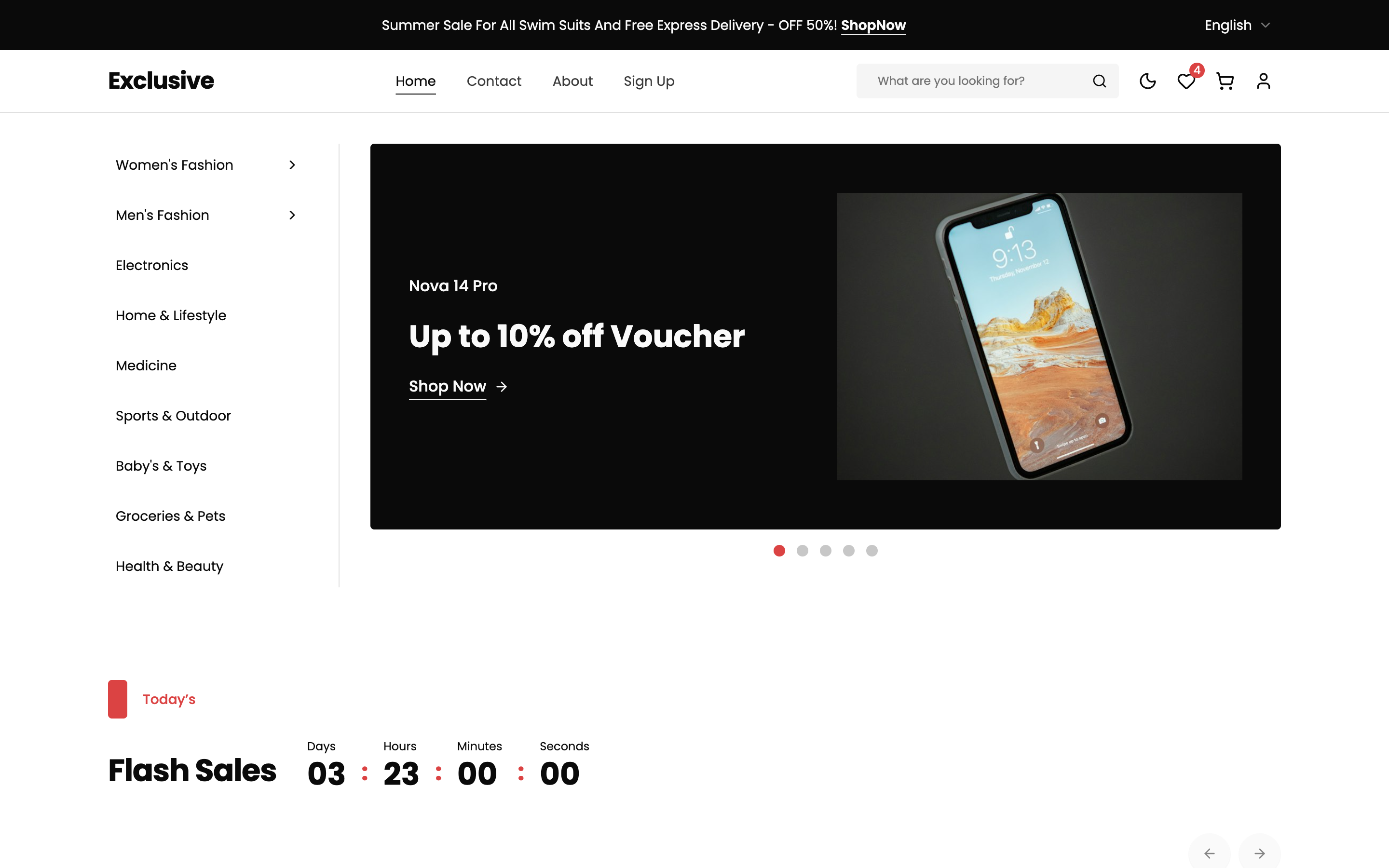 Exclusive web app template preview