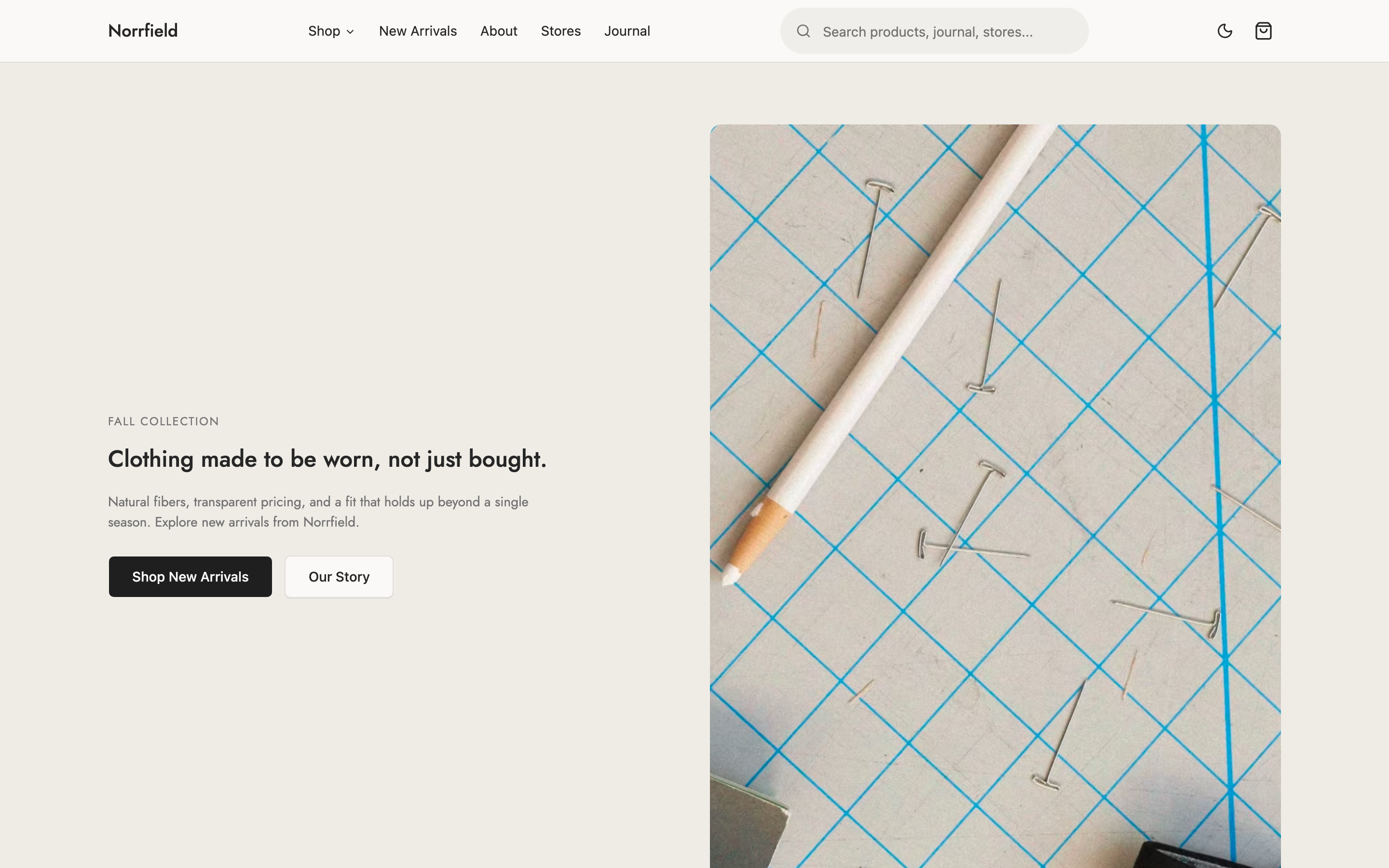 Norrfield web app template preview