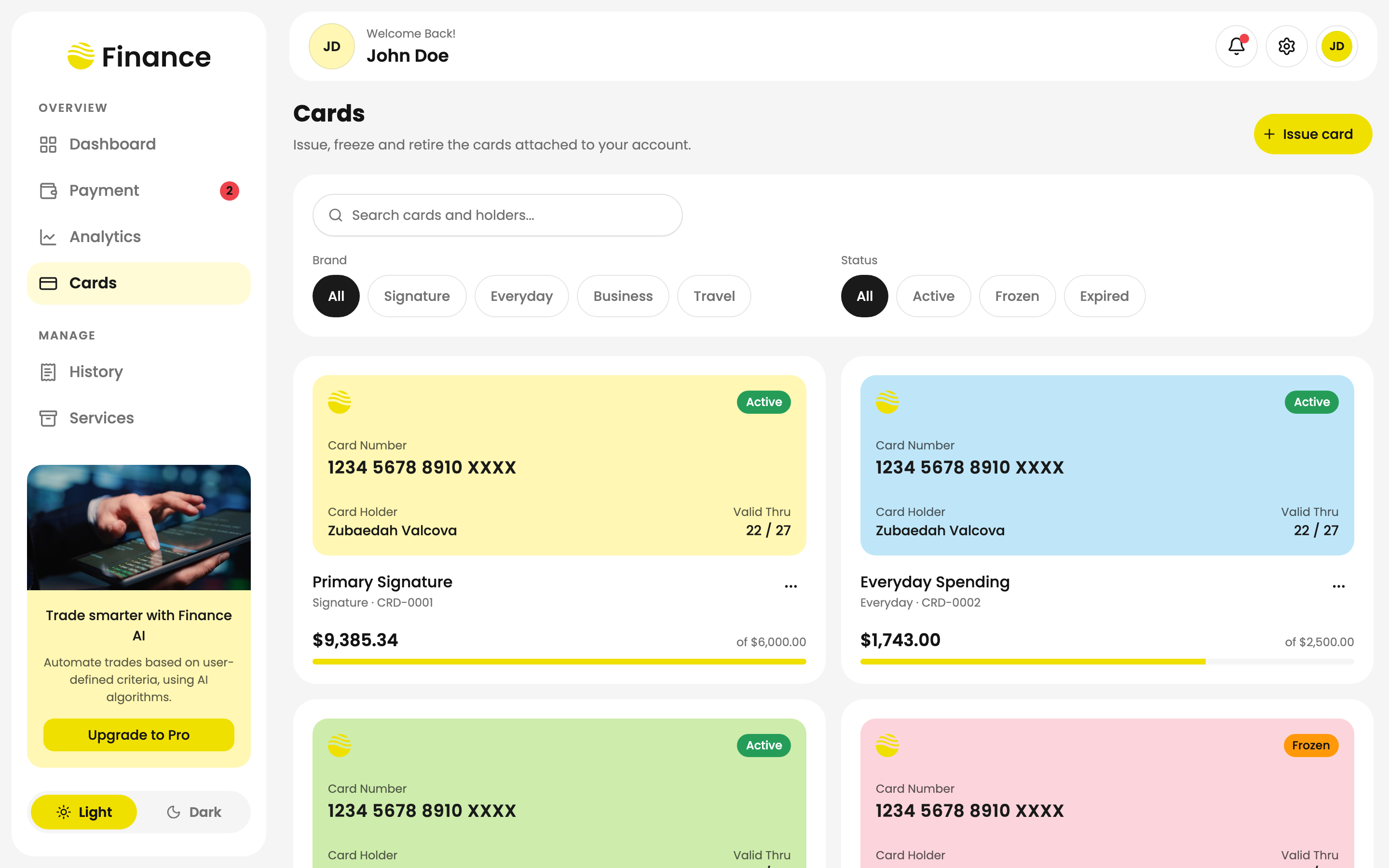 Finance Expert — Personal Banking Dashboard web app template preview 3