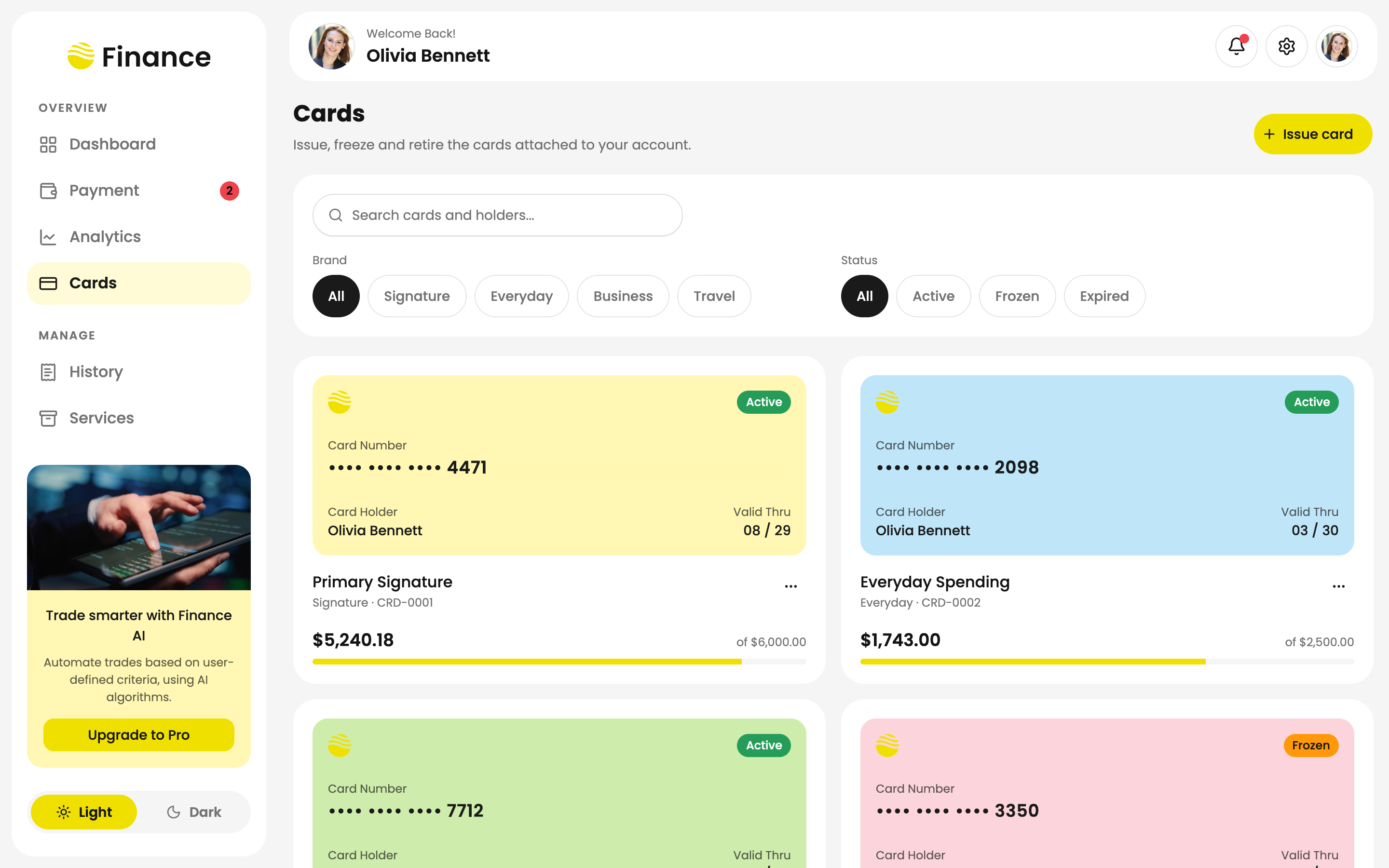 Finance Expert — Personal Banking Dashboard web app template preview 3