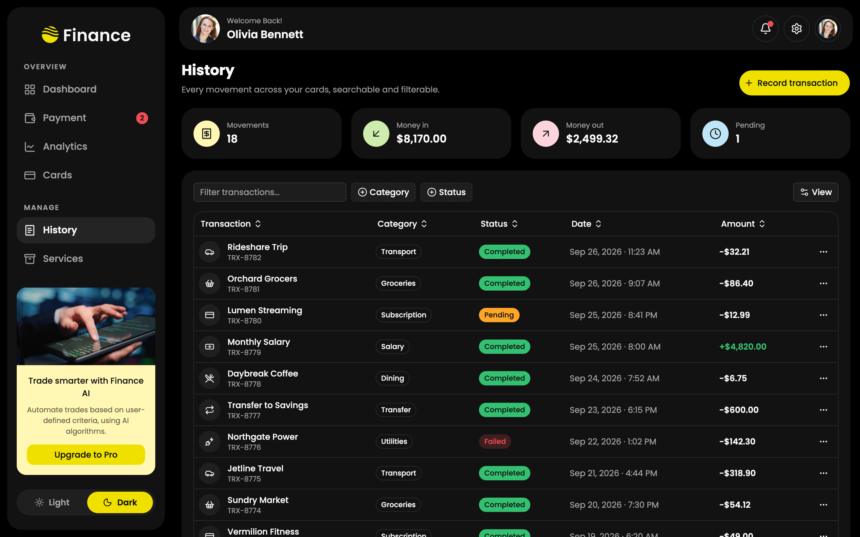 Finance Expert — Personal Banking Dashboard web app template preview 4