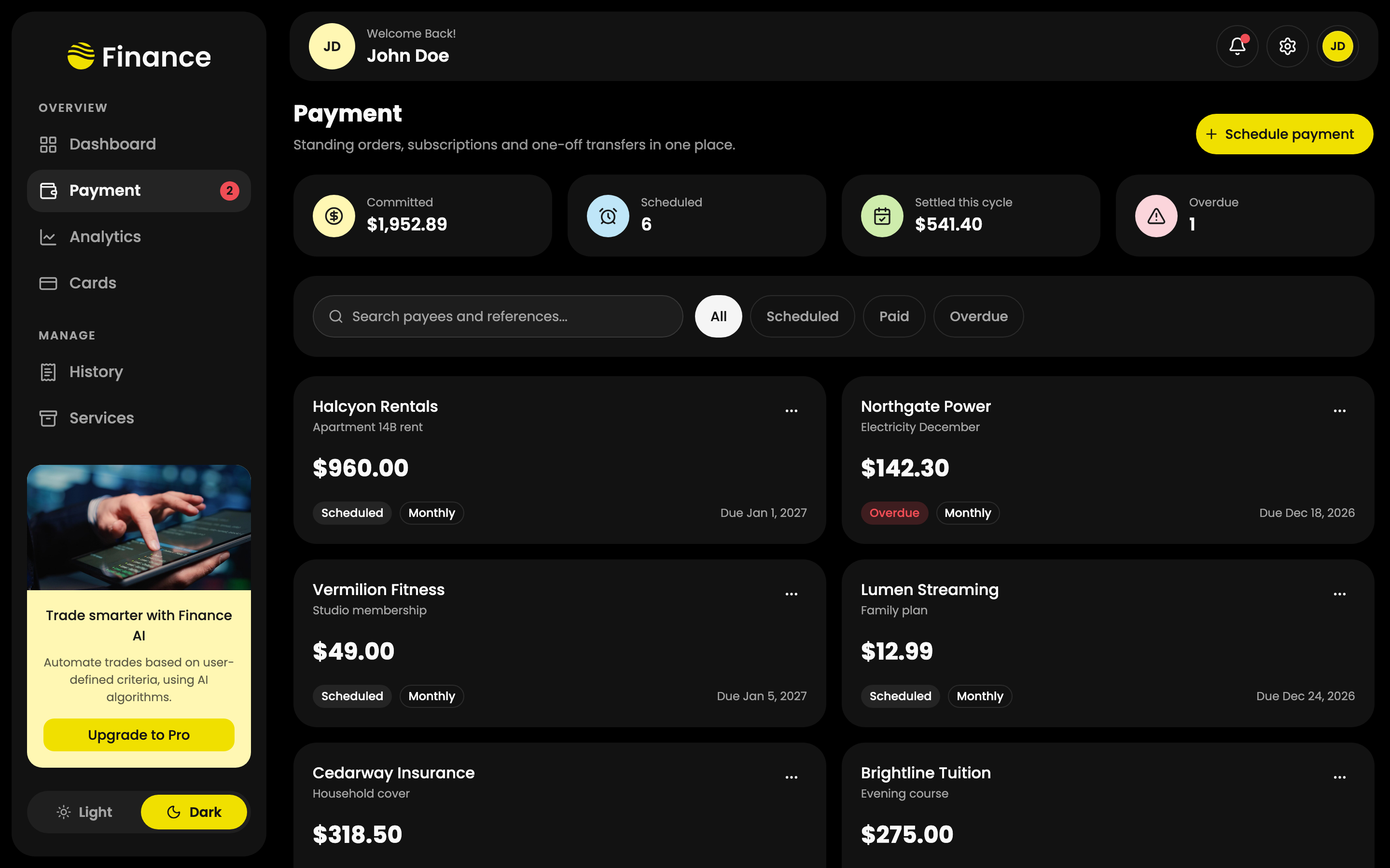 Finance Expert — Personal Banking Dashboard web app template preview 5