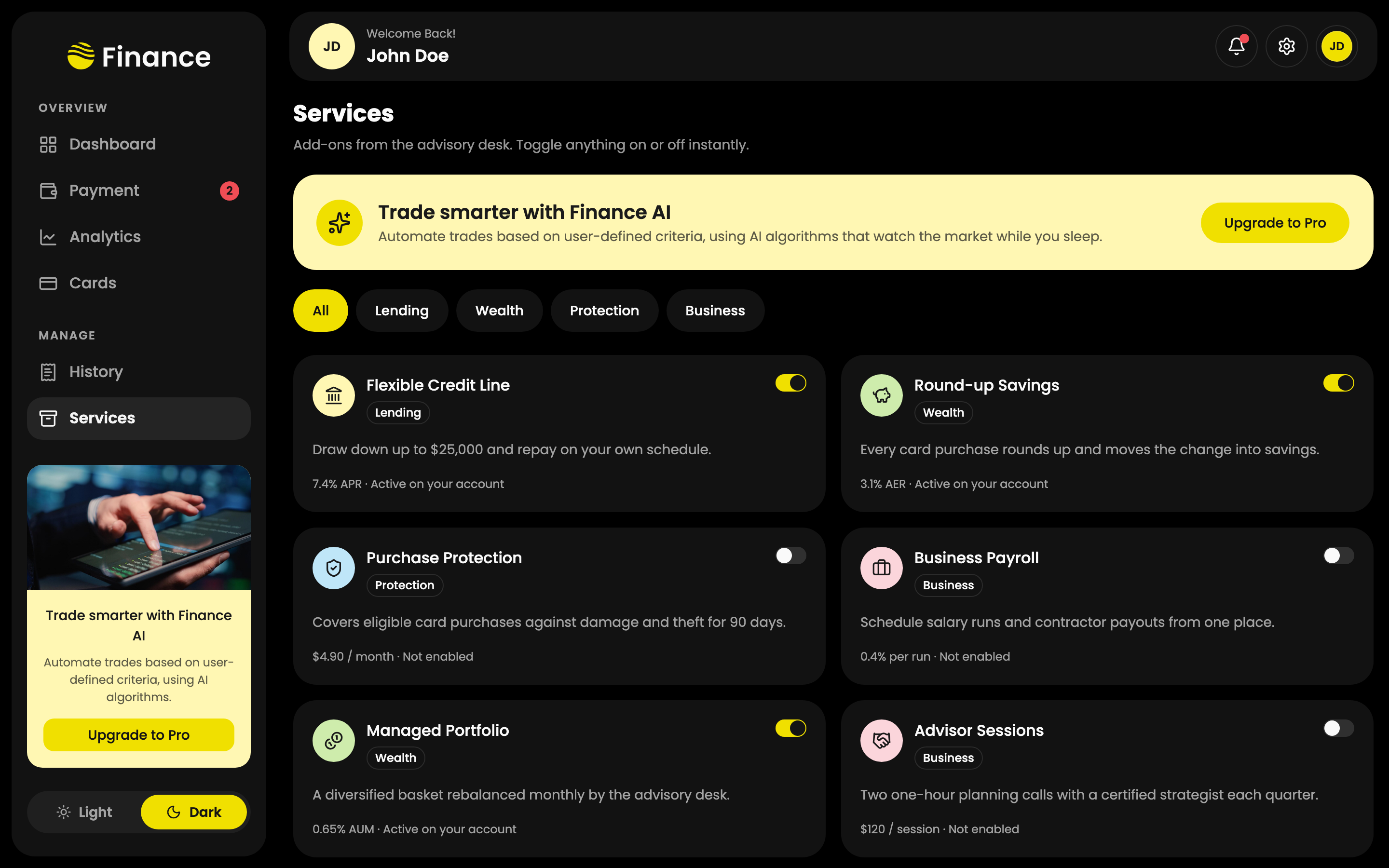 Finance Expert — Personal Banking Dashboard web app template preview 6