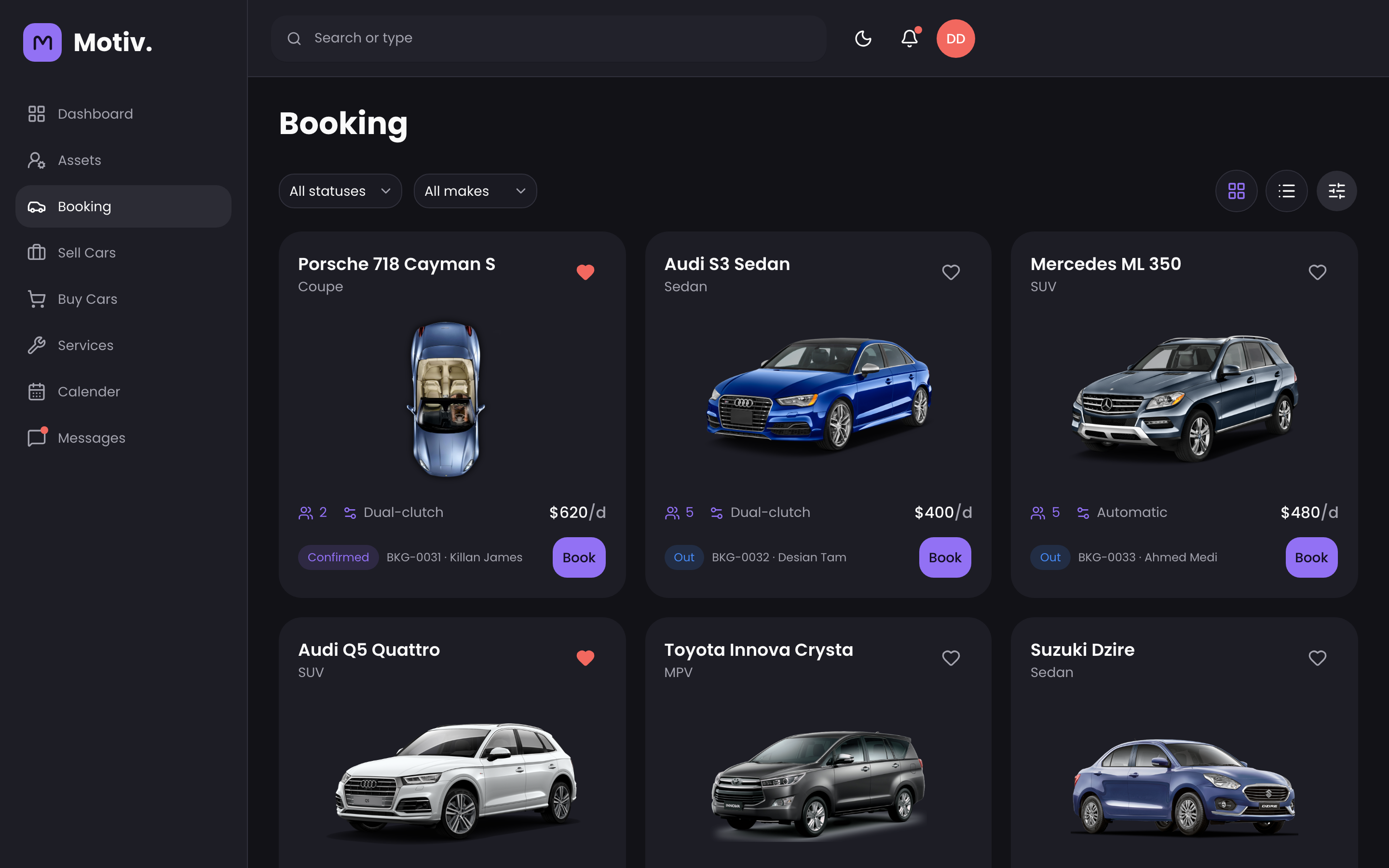 Motiv Fleet Dashboard web app template preview 6