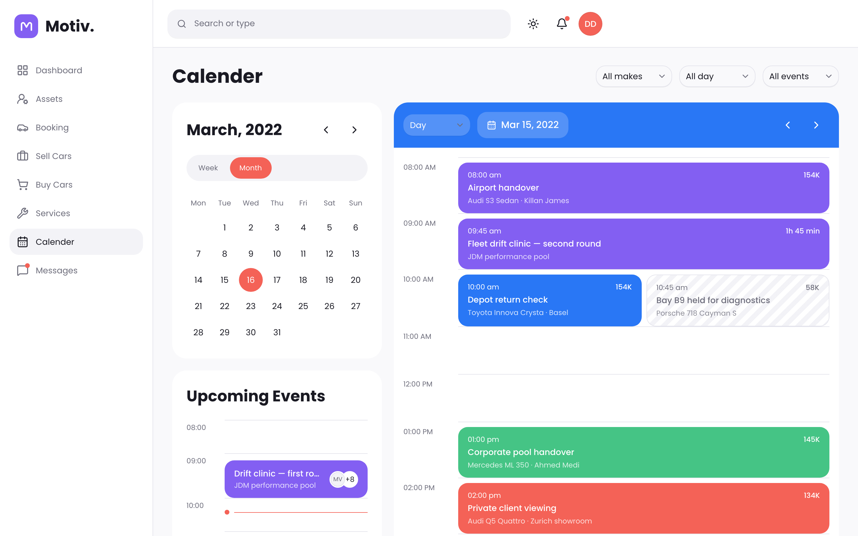 Motiv Fleet Dashboard web app template preview 3