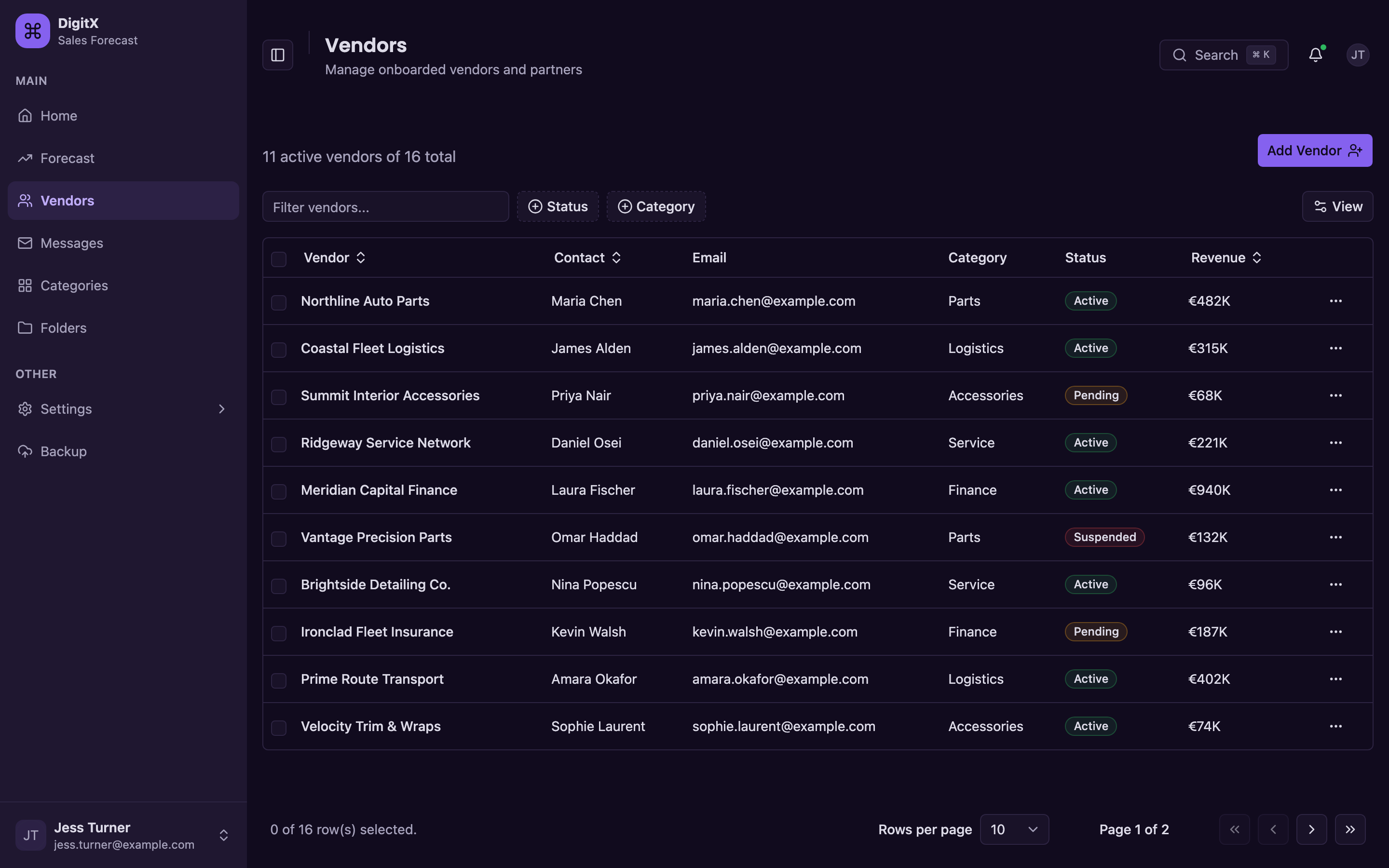 DigitX Sales Forecast web app template preview 8