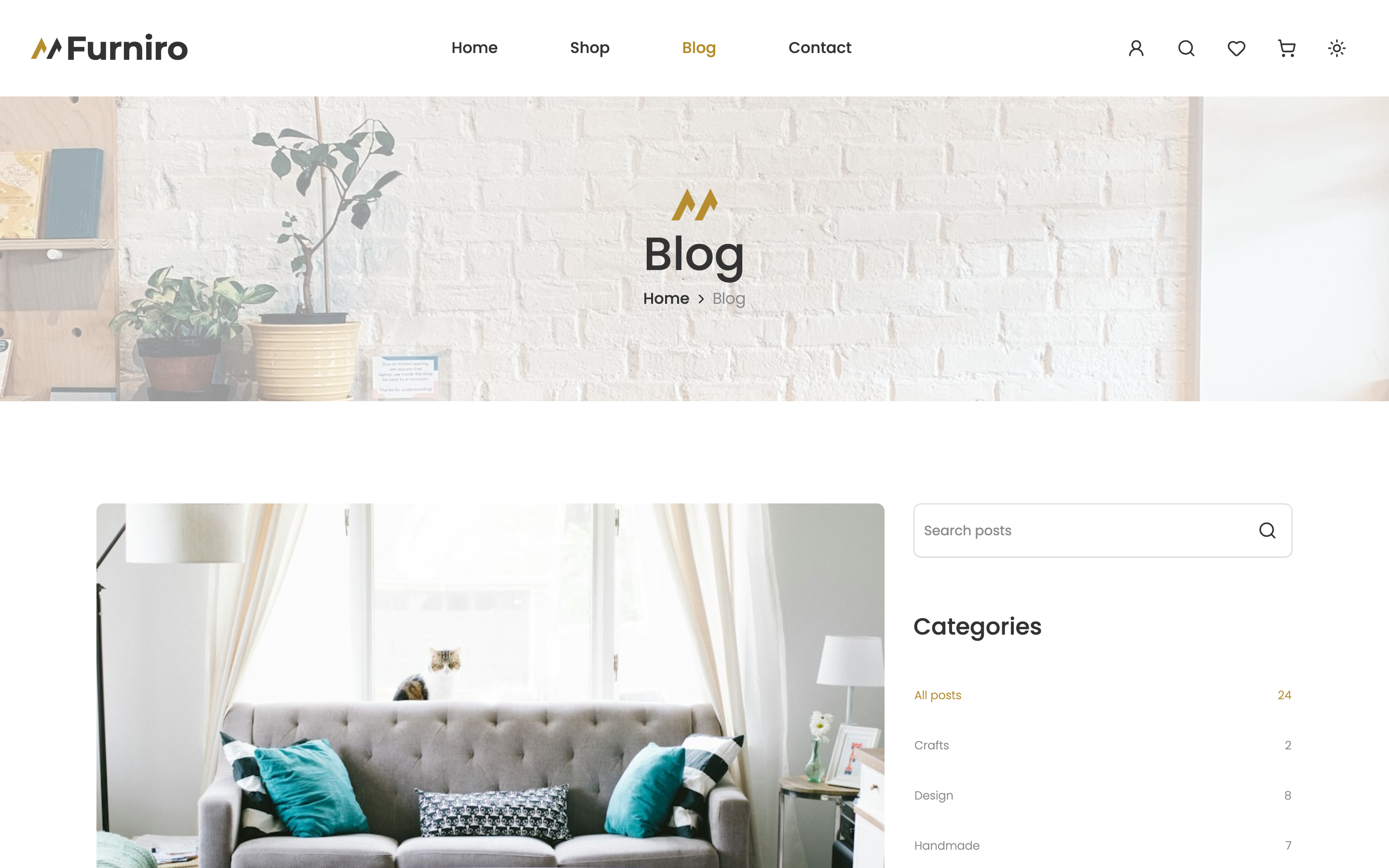 Furniro web app template preview 2