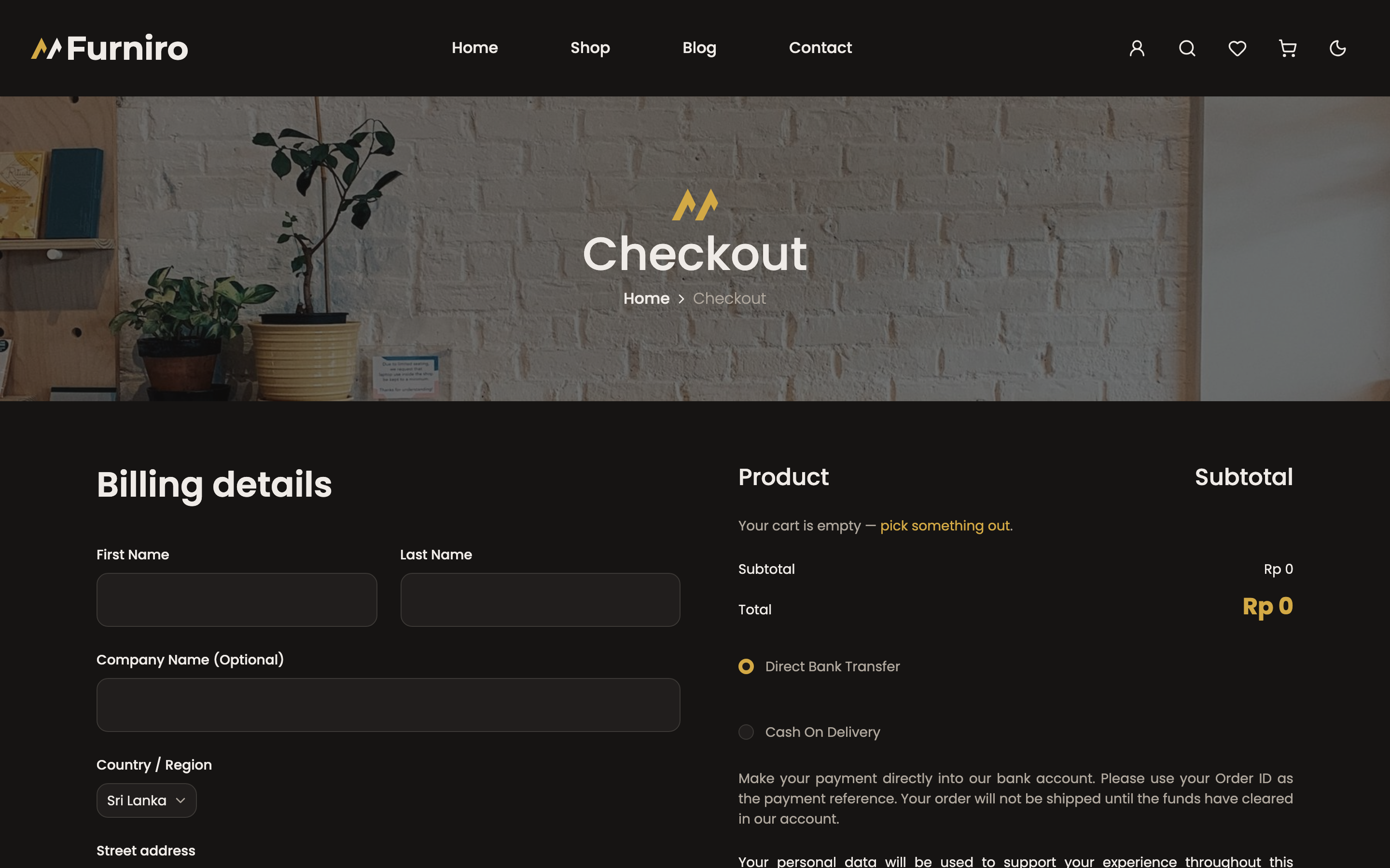 Furniro web app template preview 6