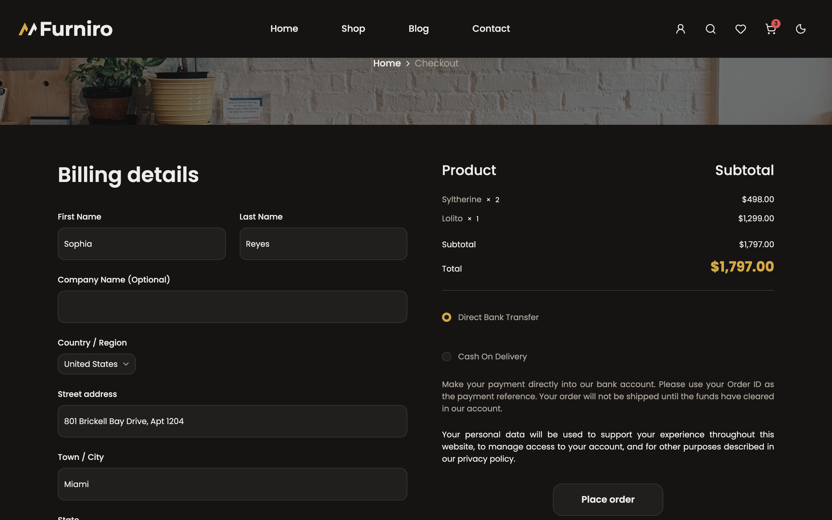 Furniro web app template preview 6