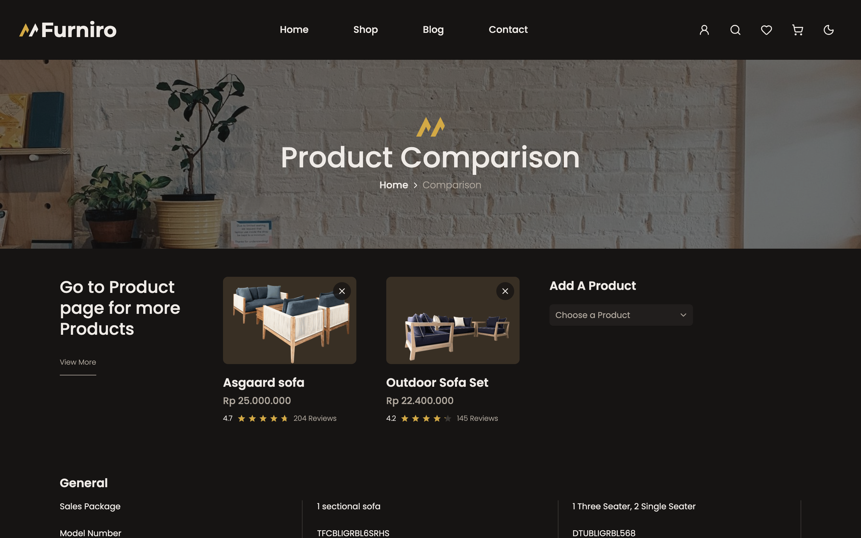 Furniro web app template preview 7