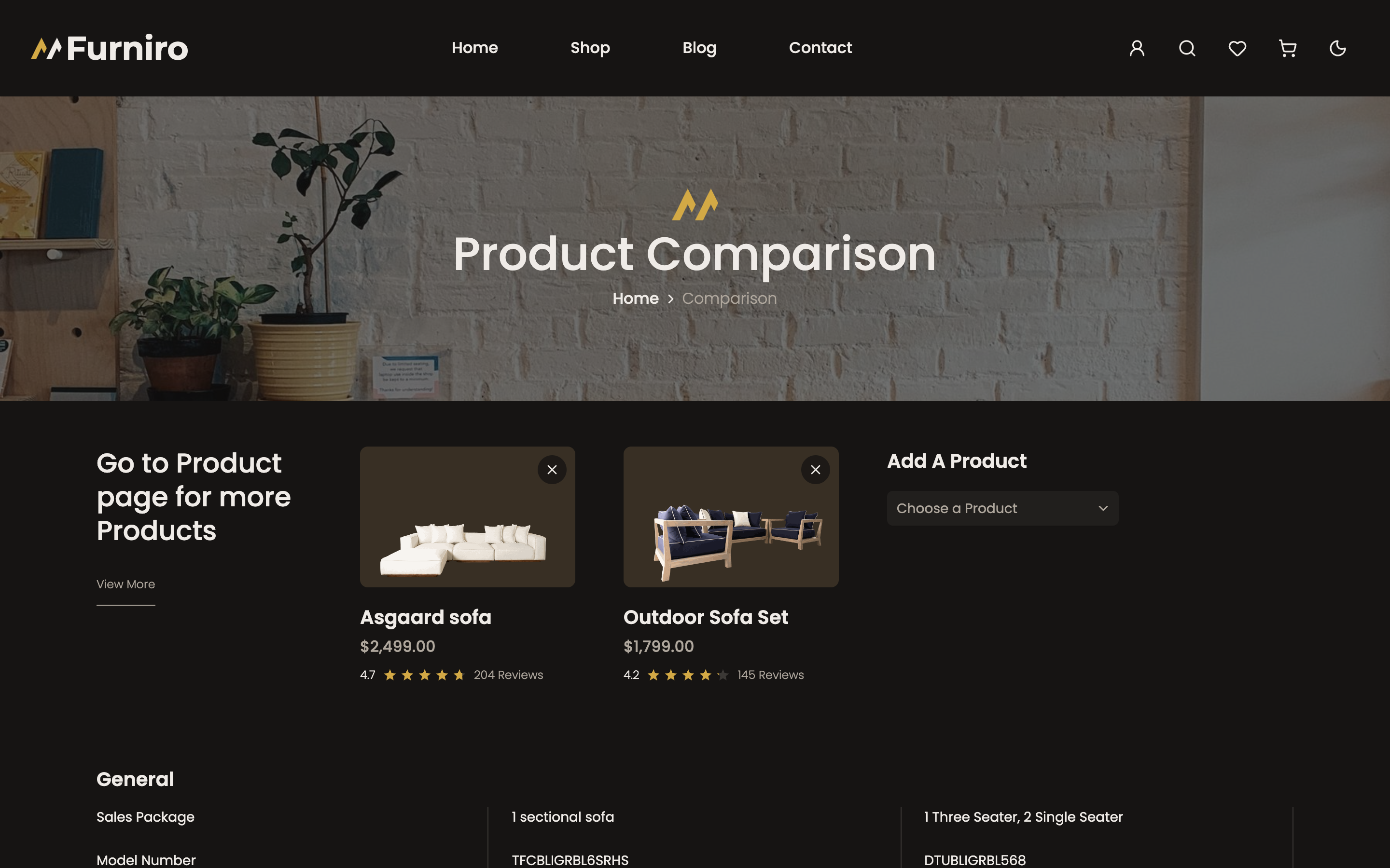 Furniro web app template preview 7