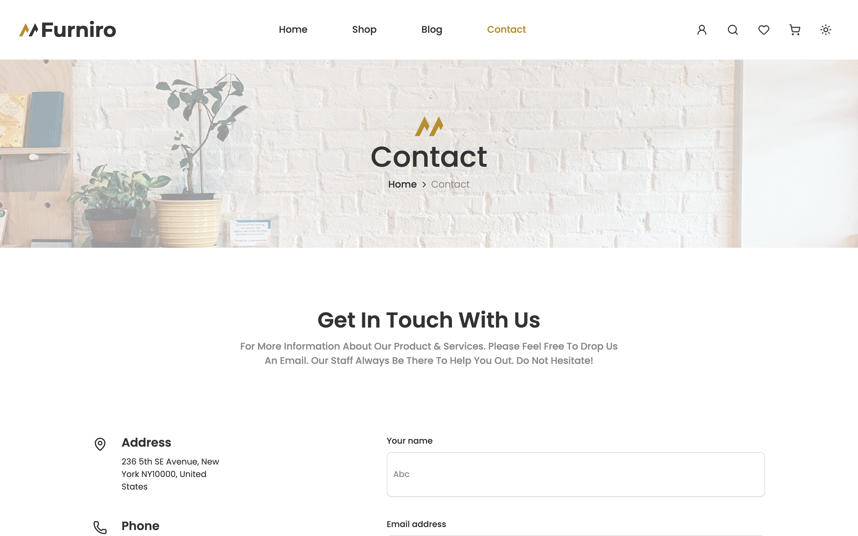 Furniro web app template preview 3