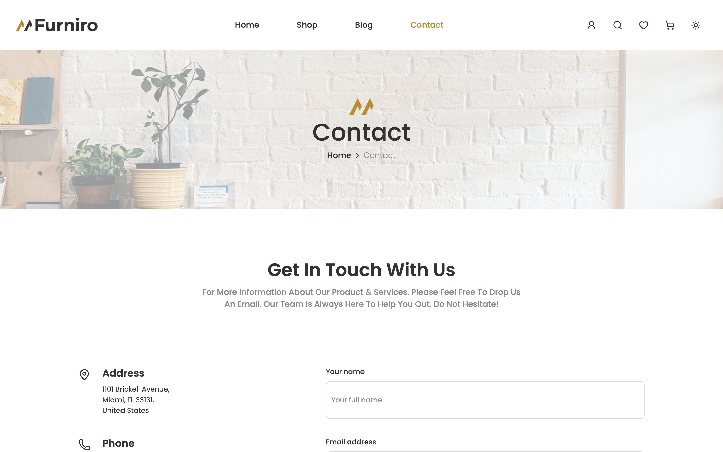 Furniro web app template preview 3