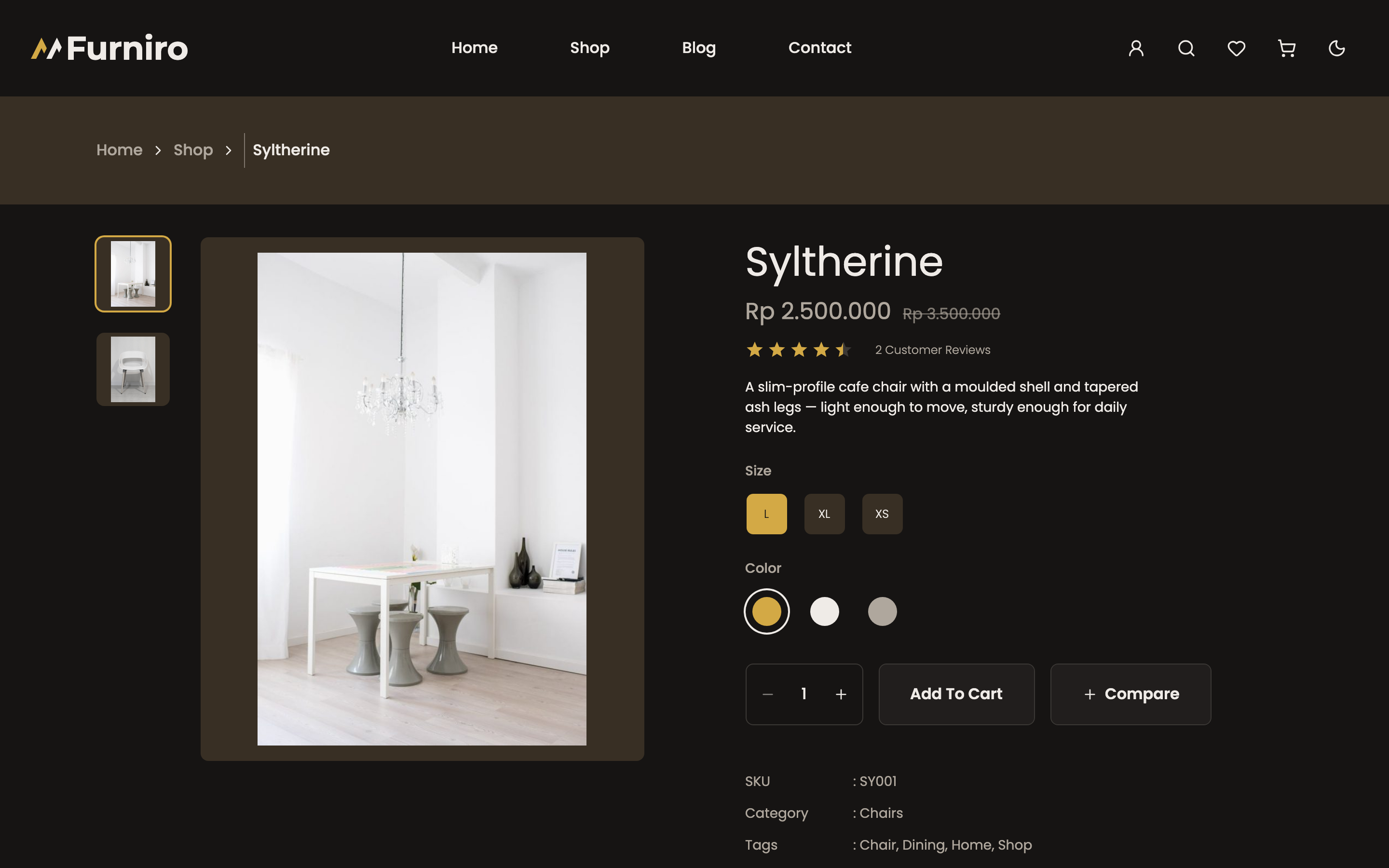 Furniro web app template preview 8