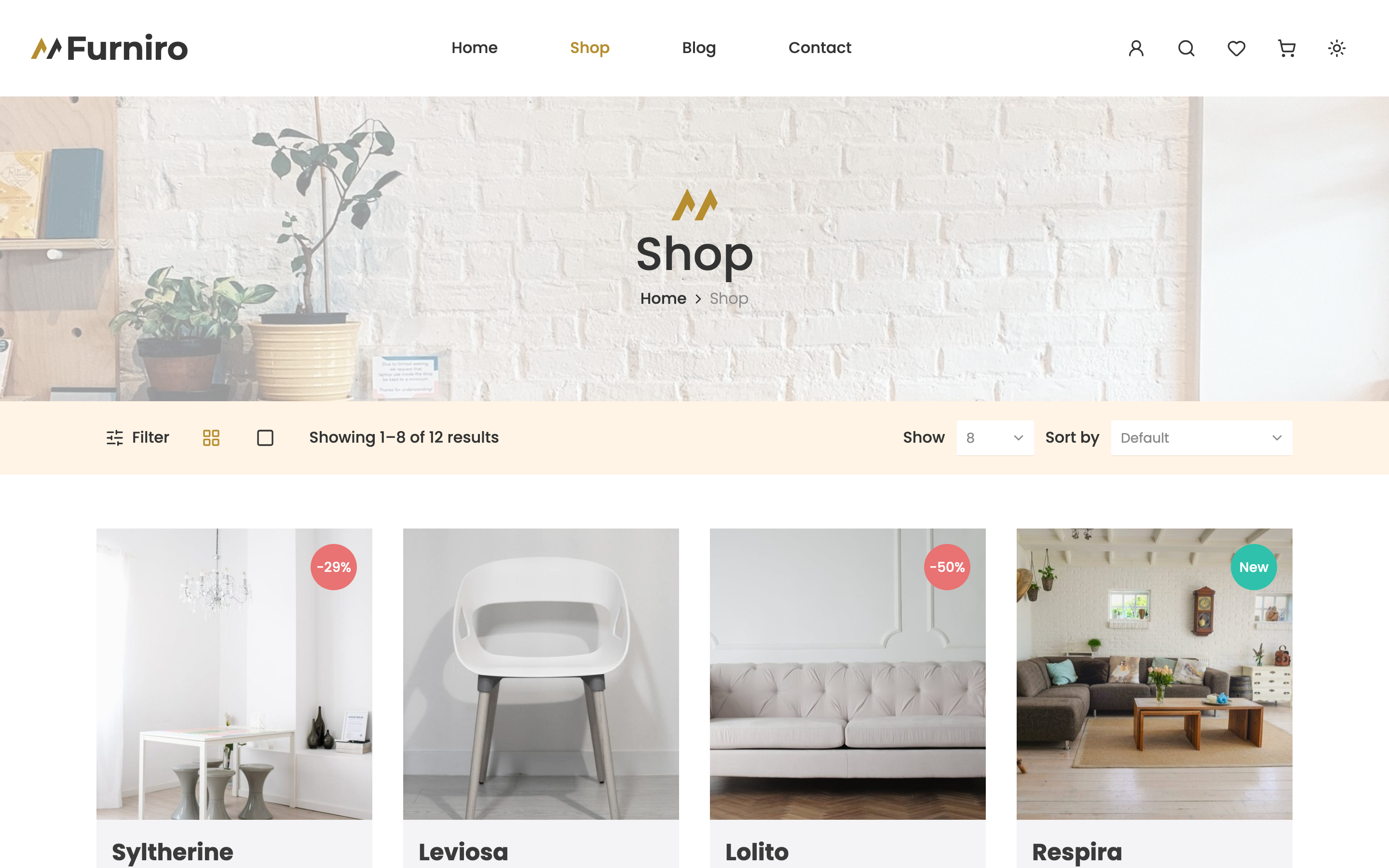 Furniro web app template preview 4
