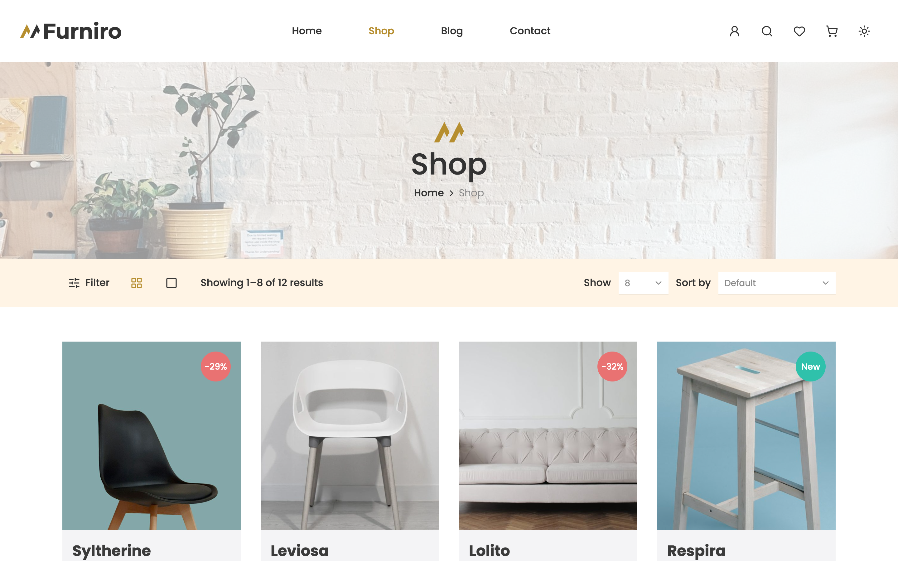 Furniro web app template preview 4