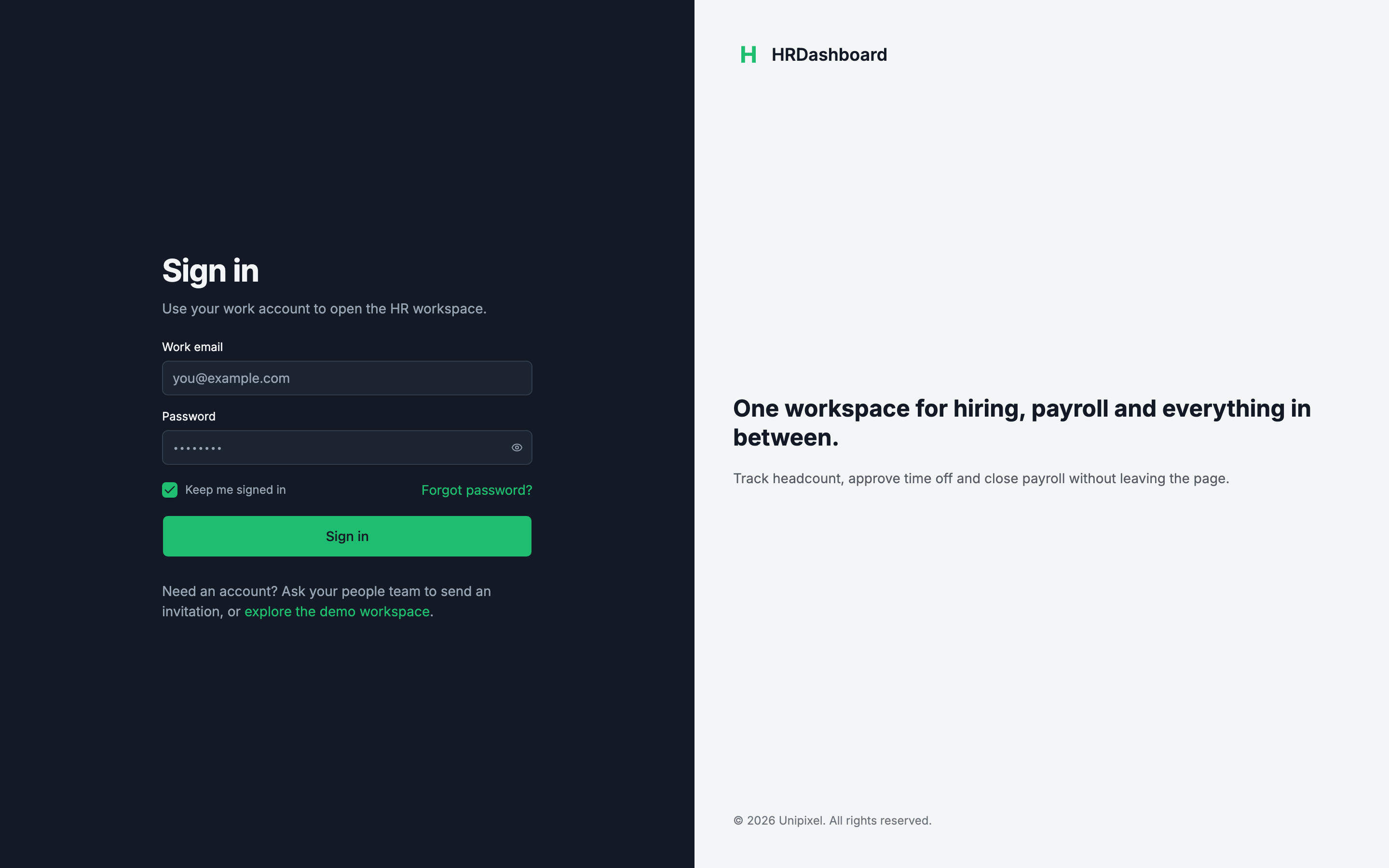 HRDashboard web app template preview 7