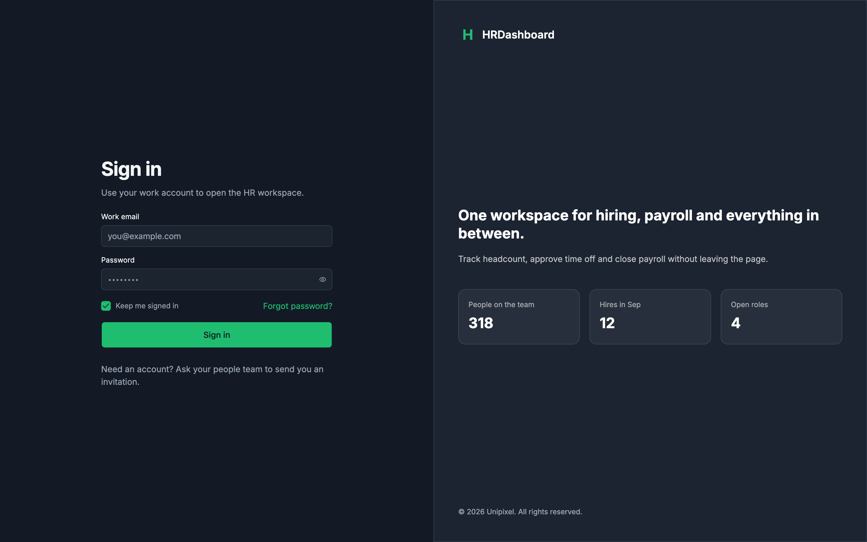 HRDashboard web app template preview 7