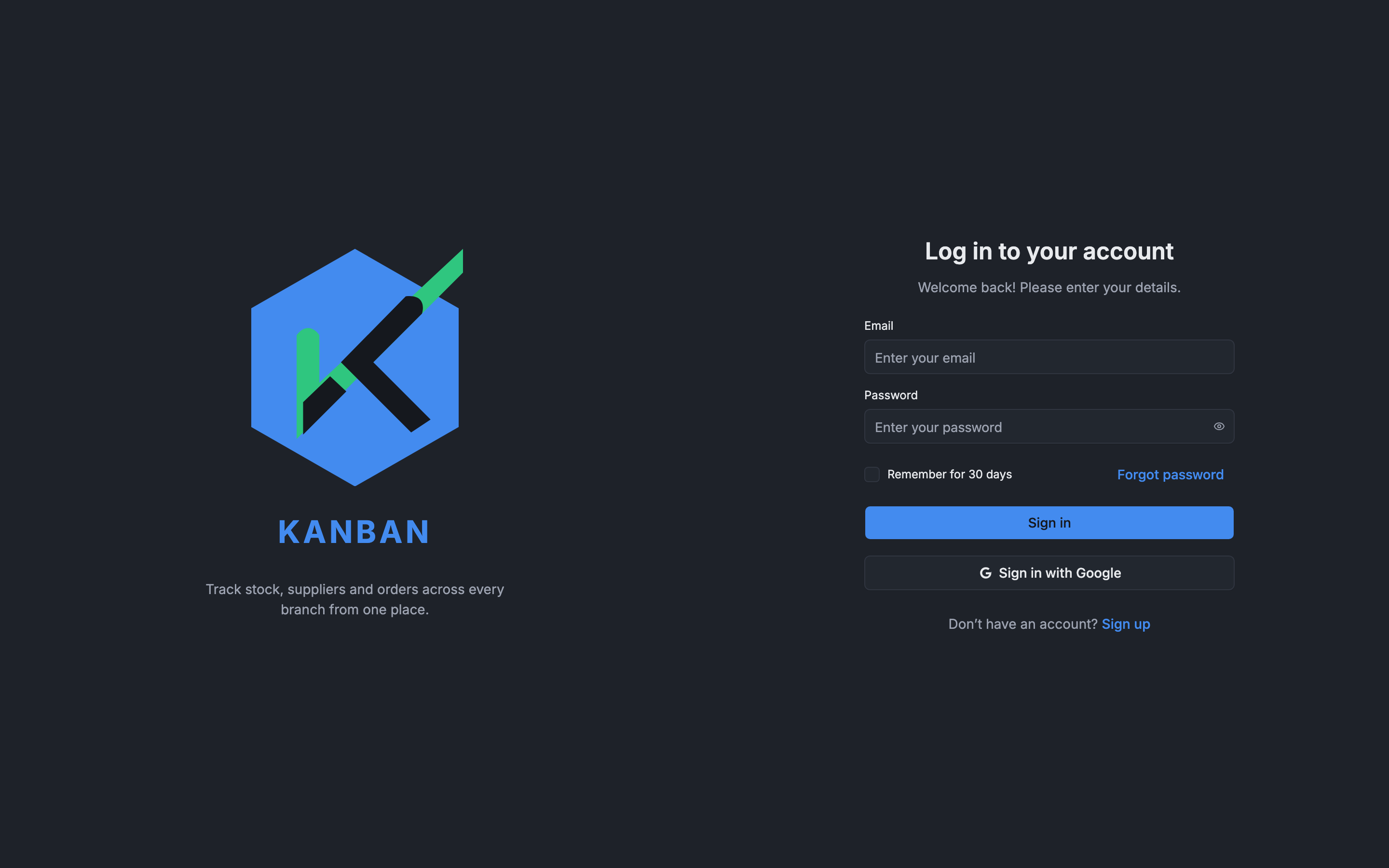 Kanban Inventory web app template preview 7