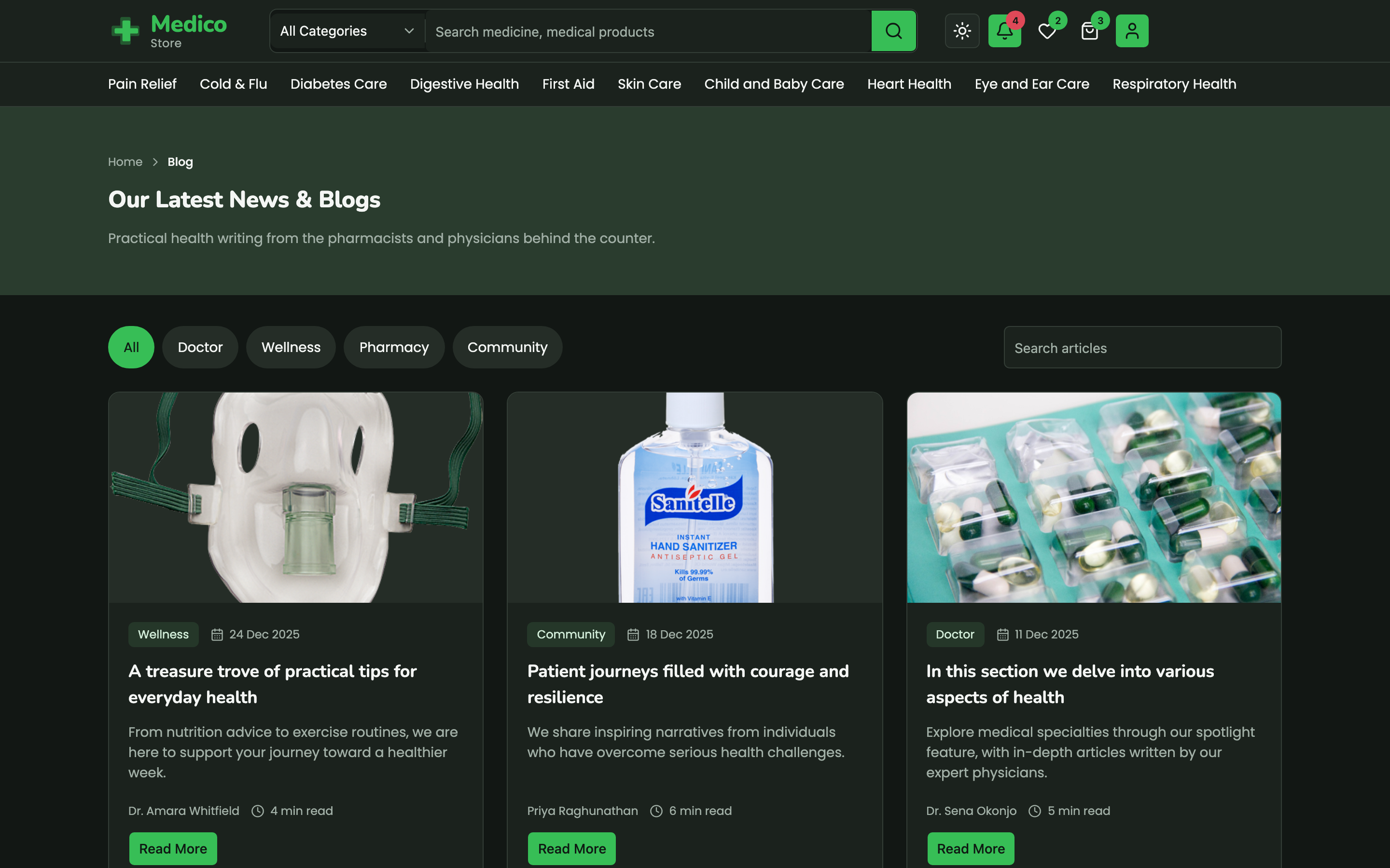 Medico Store web app template preview 5