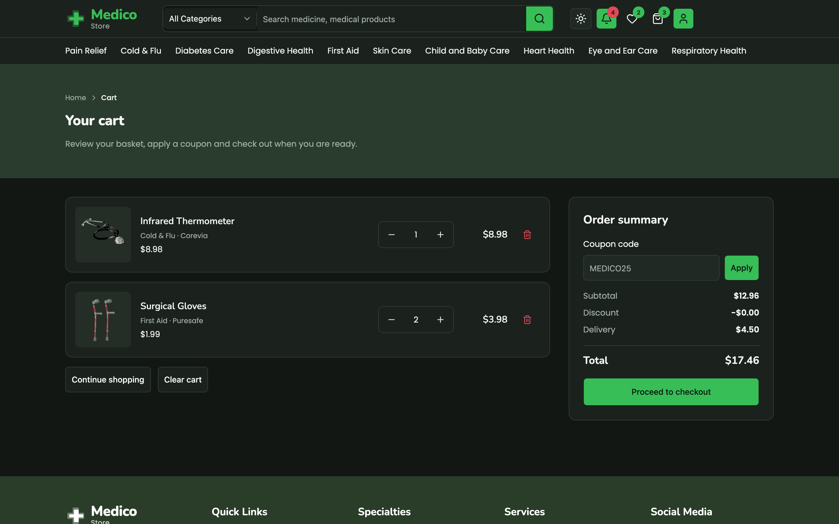 Medico Store web app template preview 6