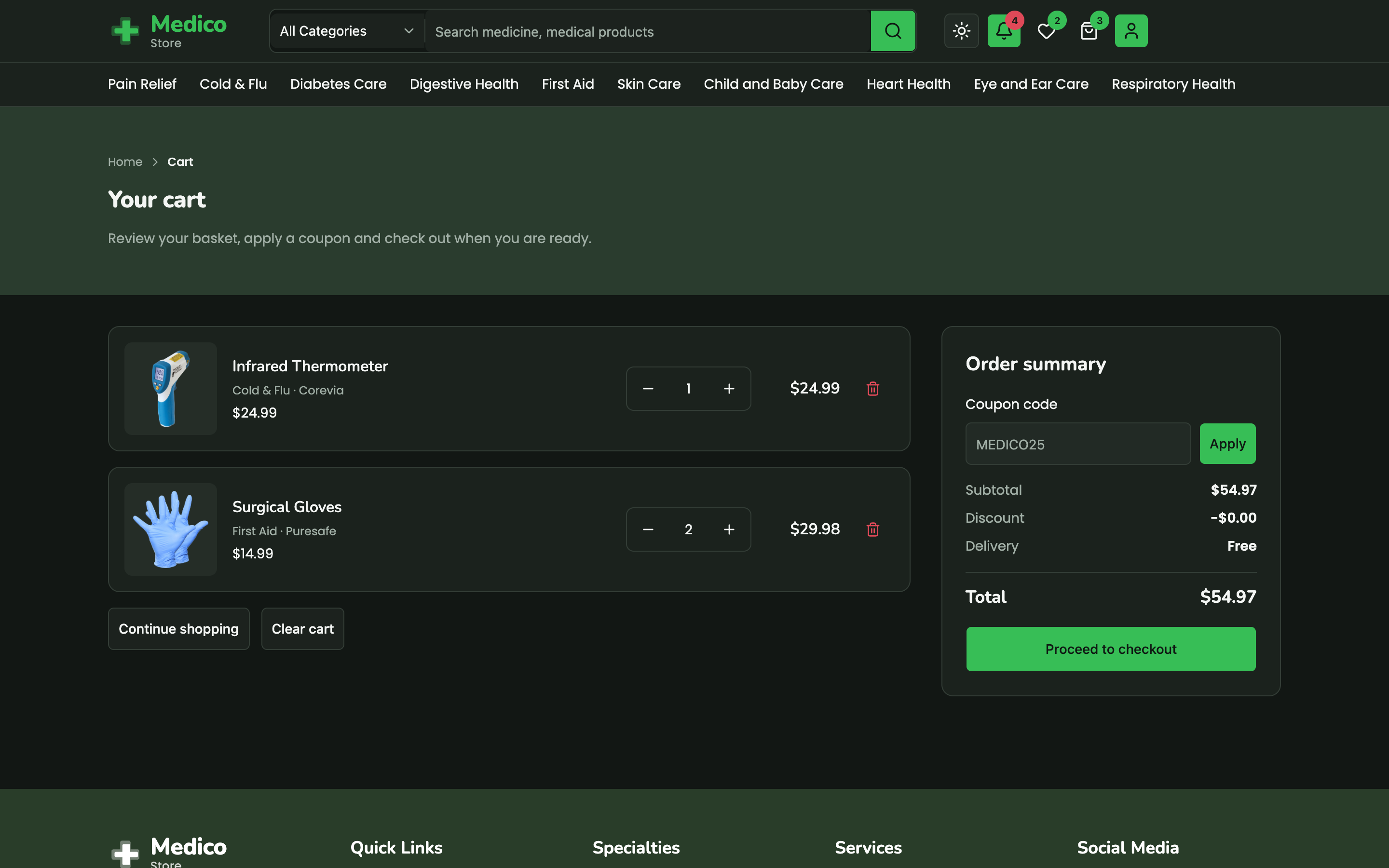 Medico Store web app template preview 6