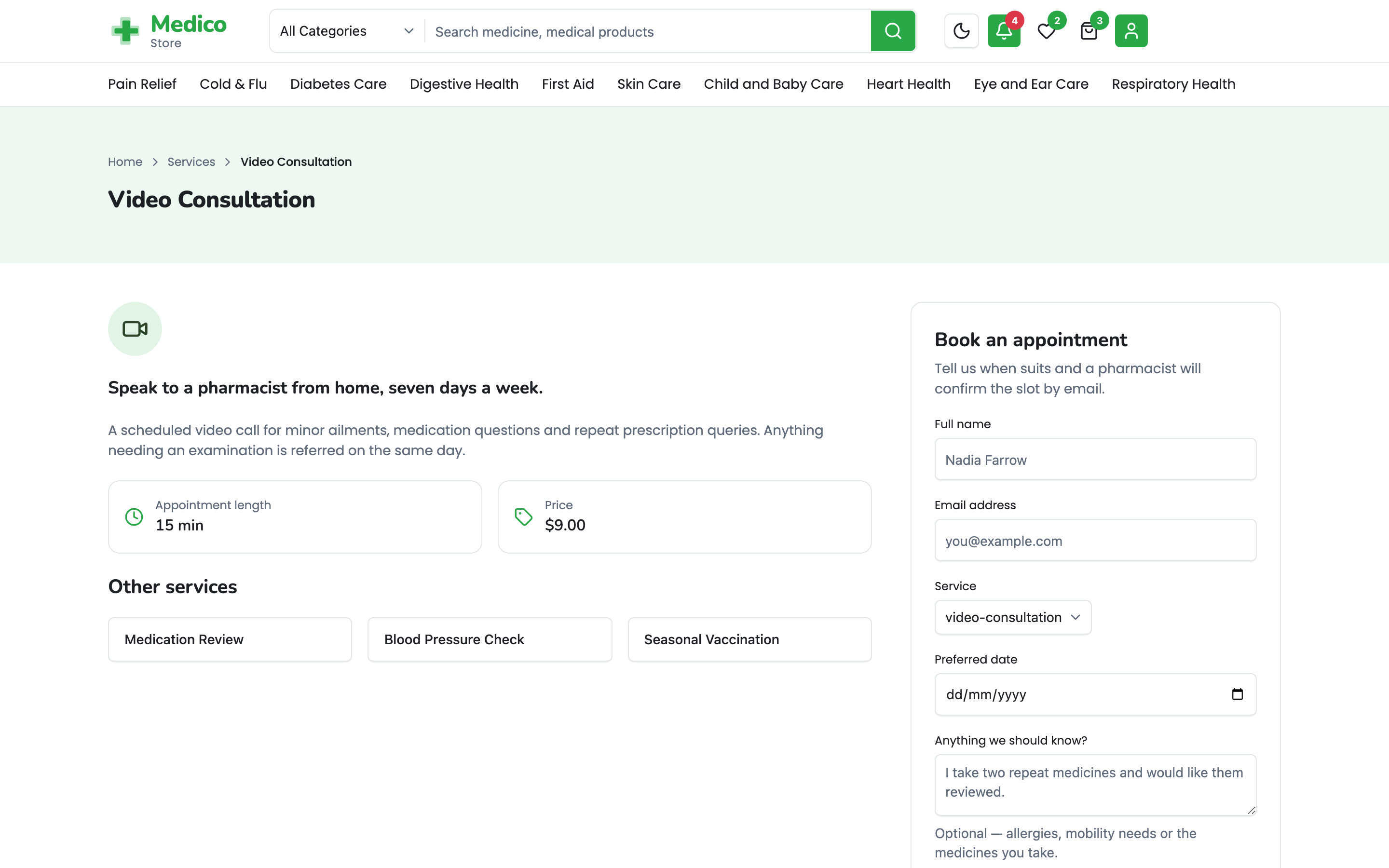 Medico Store web app template preview 4