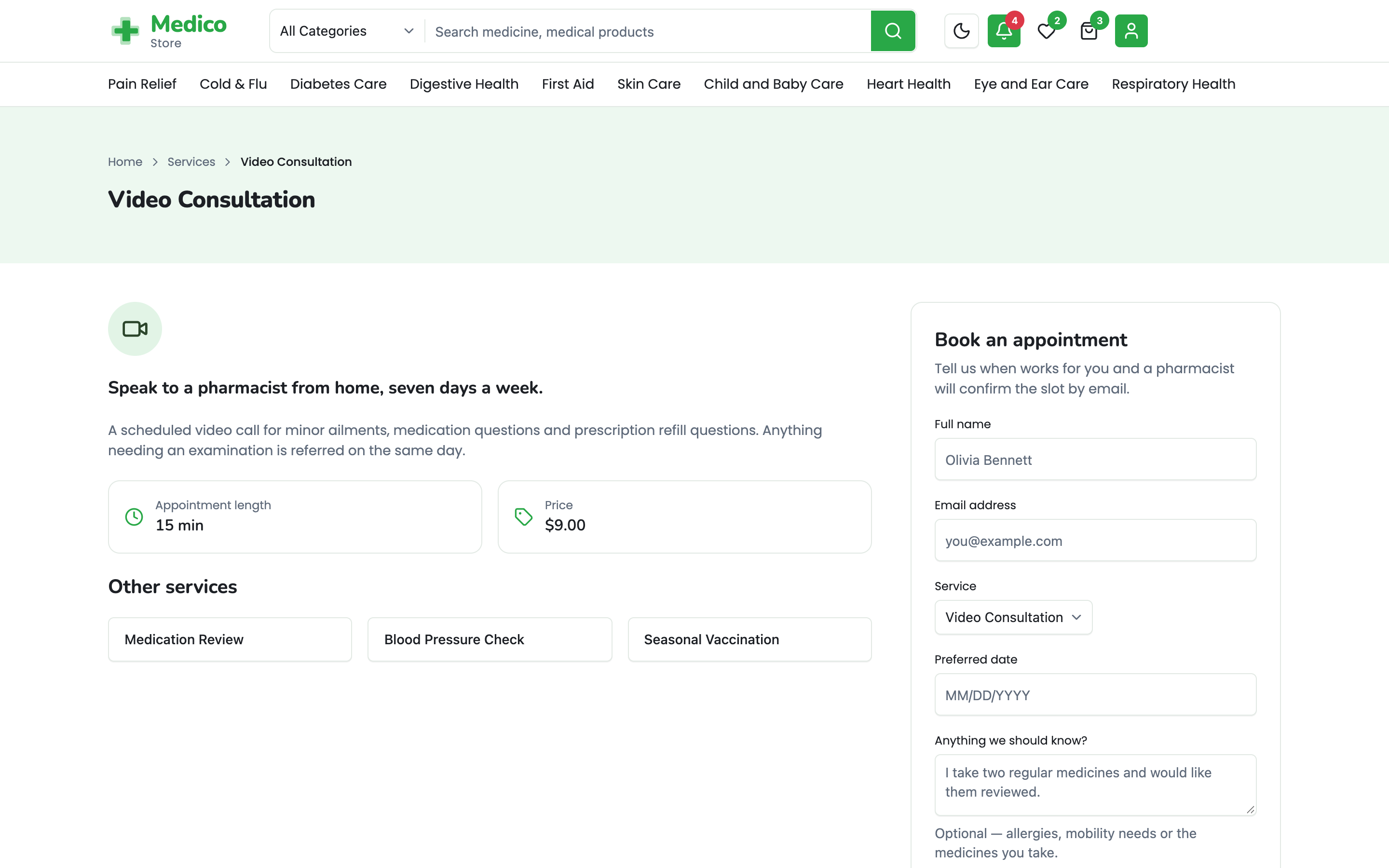 Medico Store web app template preview 4