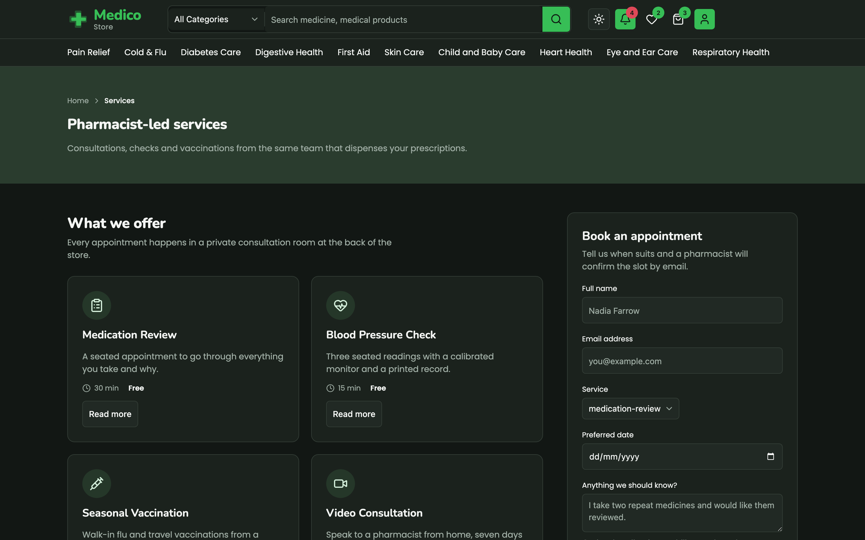 Medico Store web app template preview 7