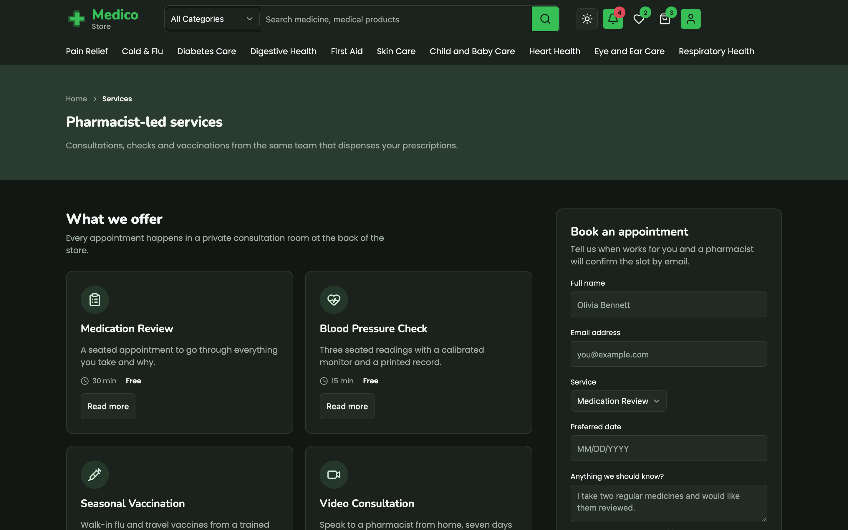 Medico Store web app template preview 7