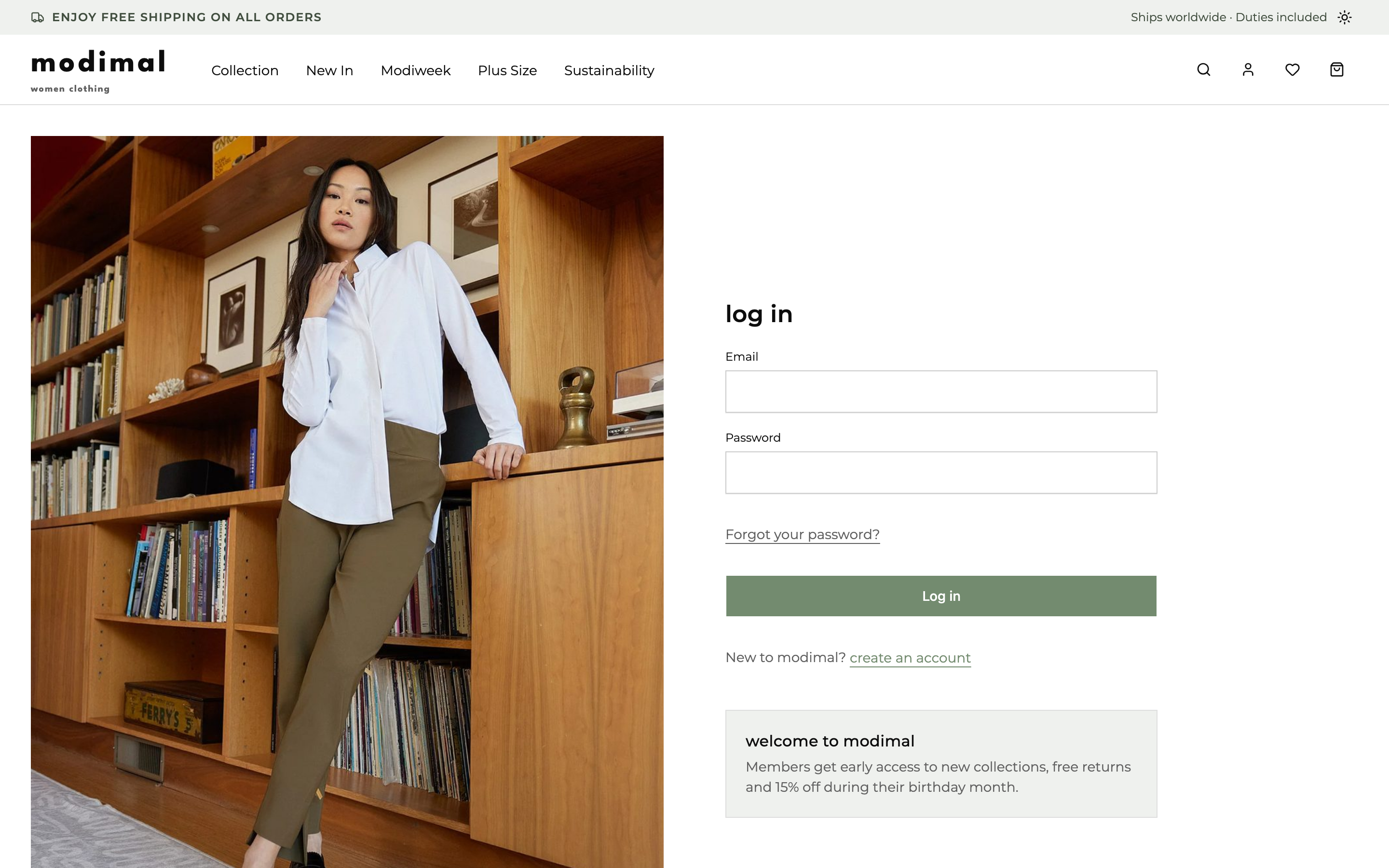 Modimal — Women Clothing web app template preview 2