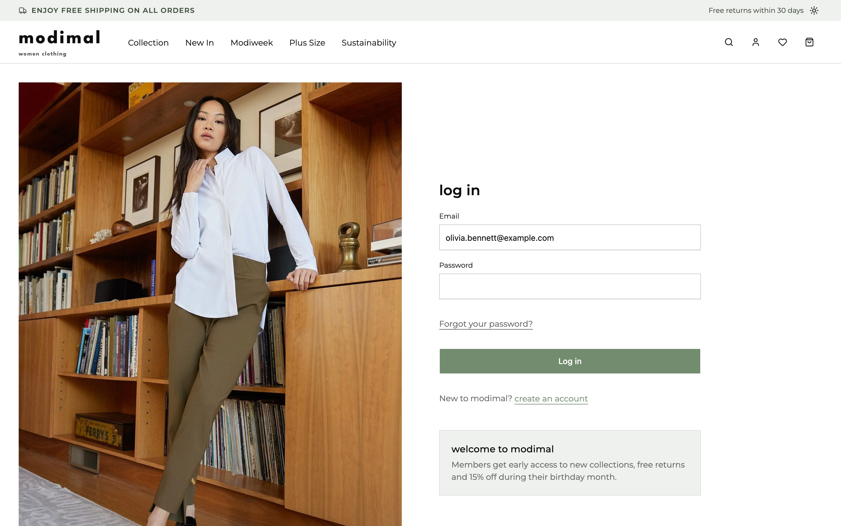 Modimal — Women Clothing web app template preview 2