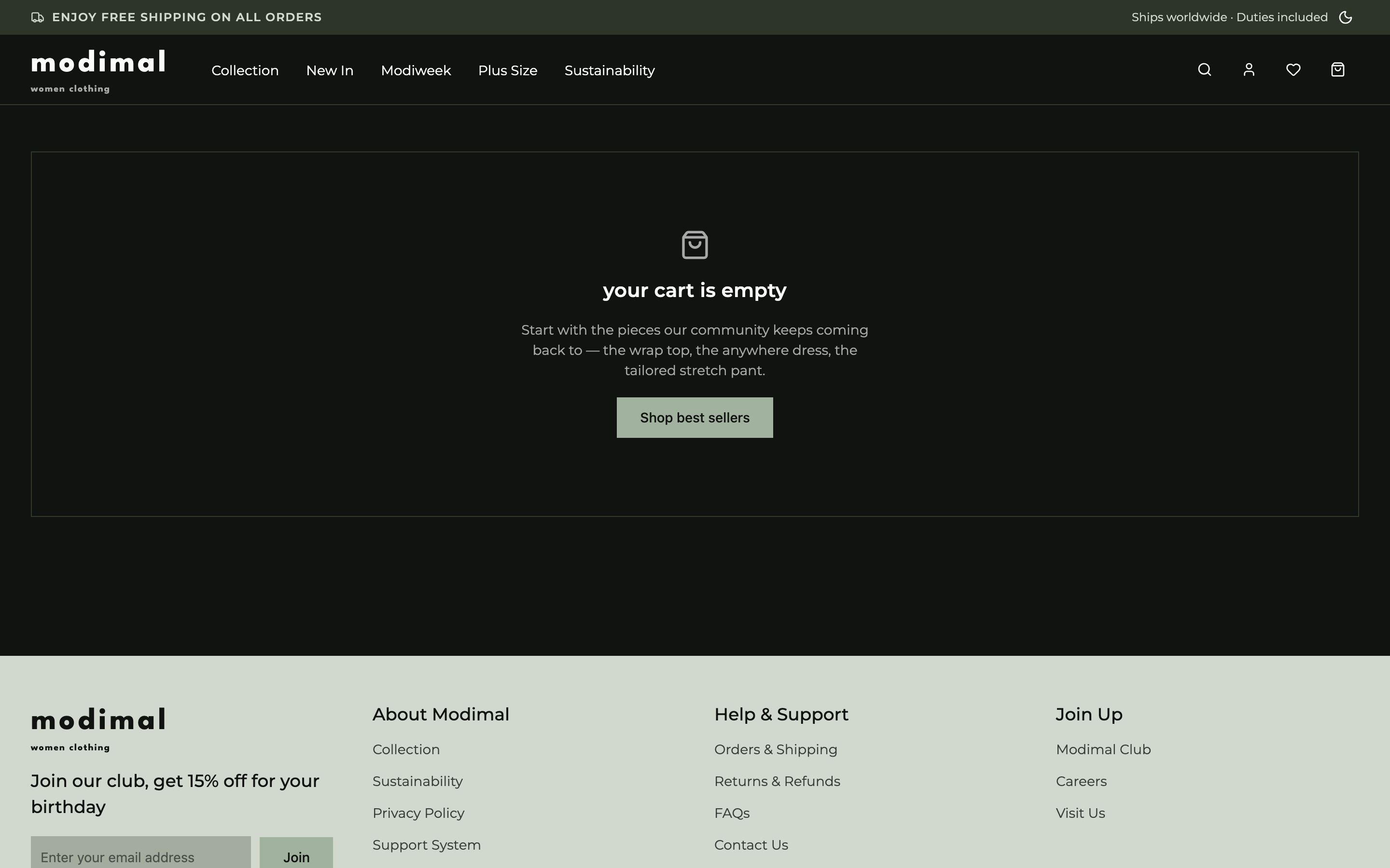 Modimal — Women Clothing web app template preview 6