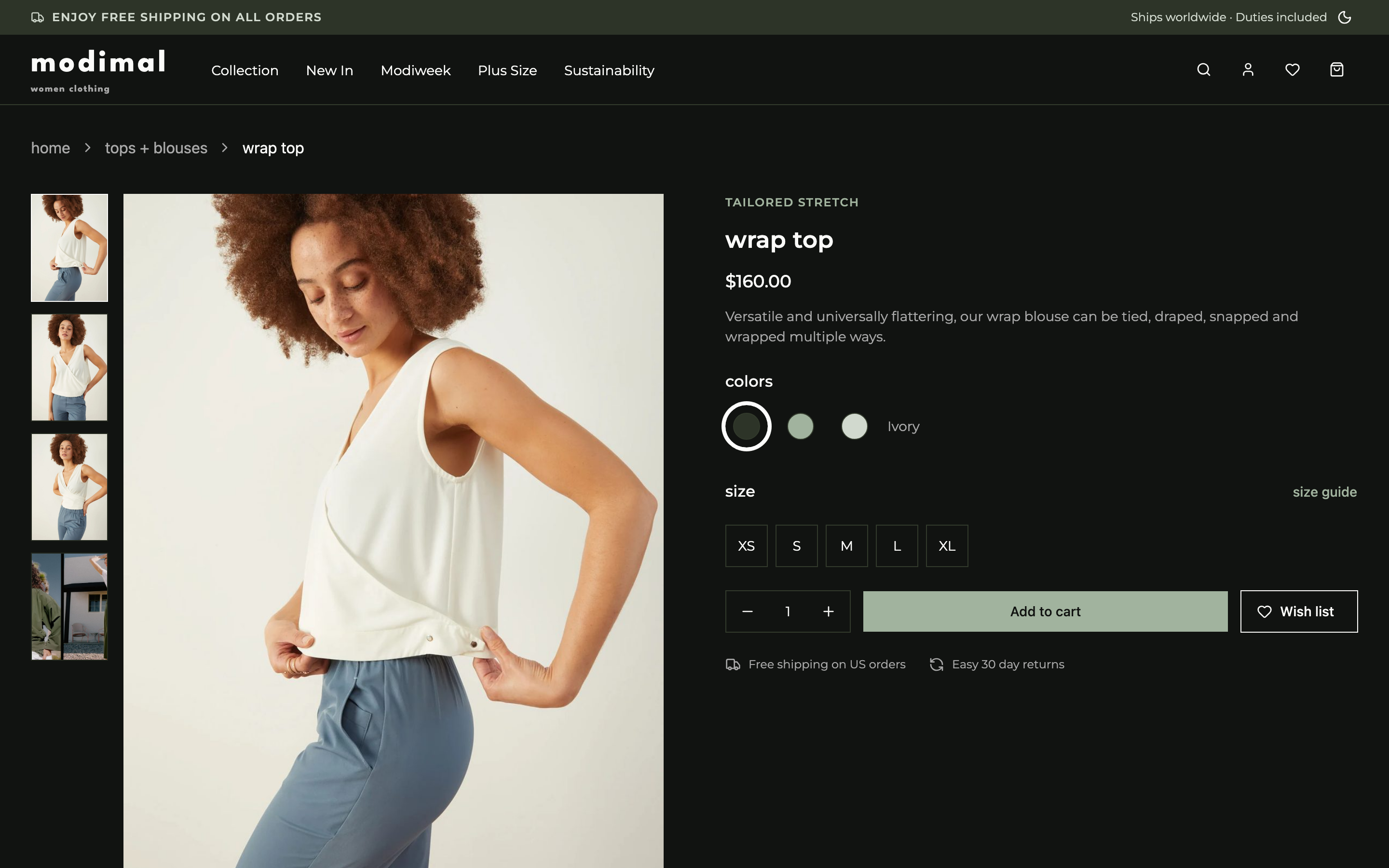 Modimal — Women Clothing web app template preview 8