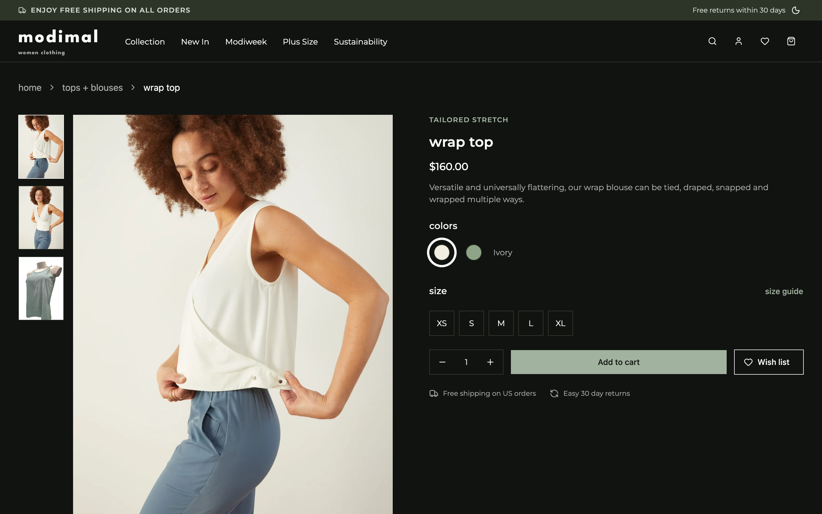 Modimal — Women Clothing web app template preview 8