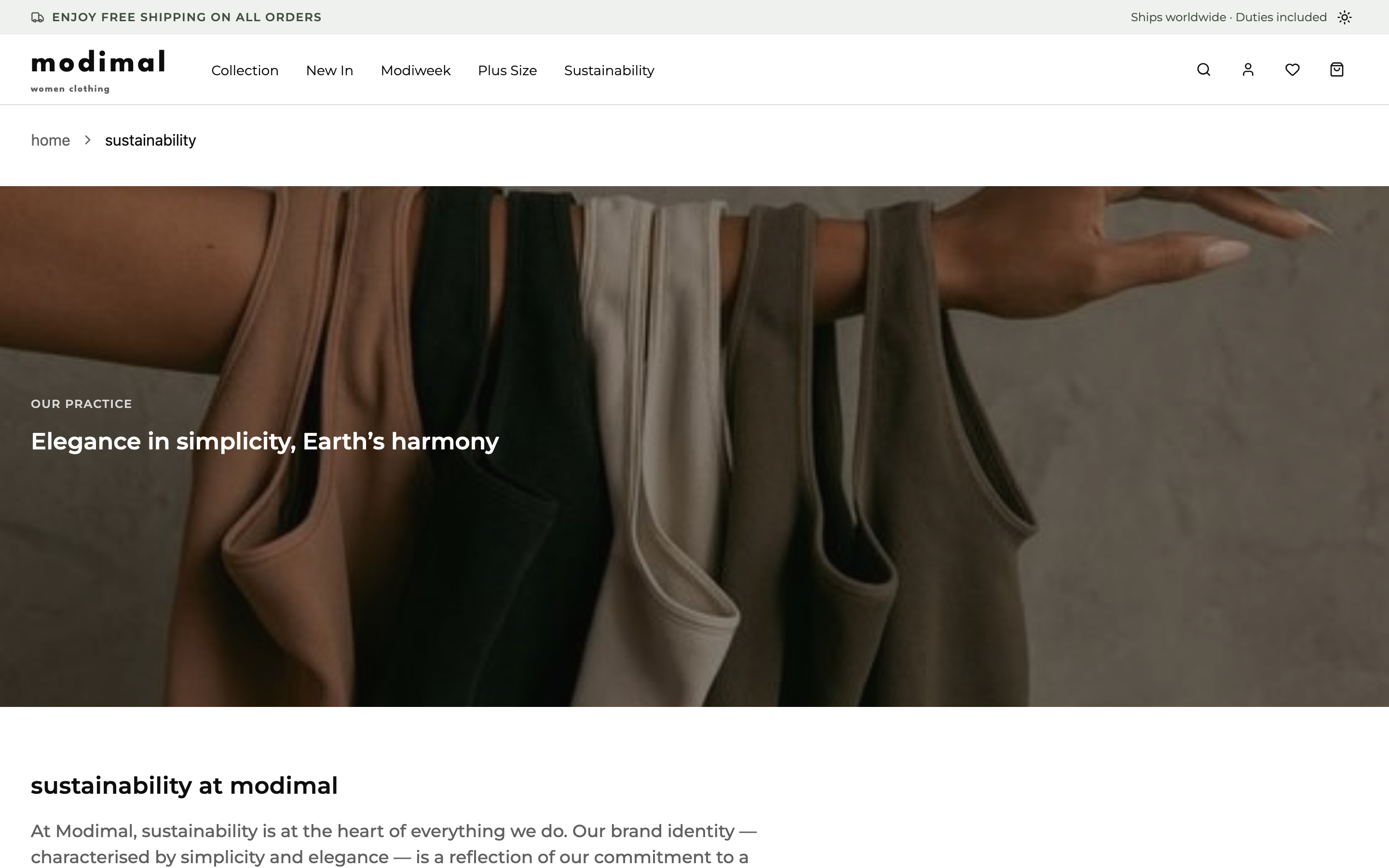 Modimal — Women Clothing web app template preview 4