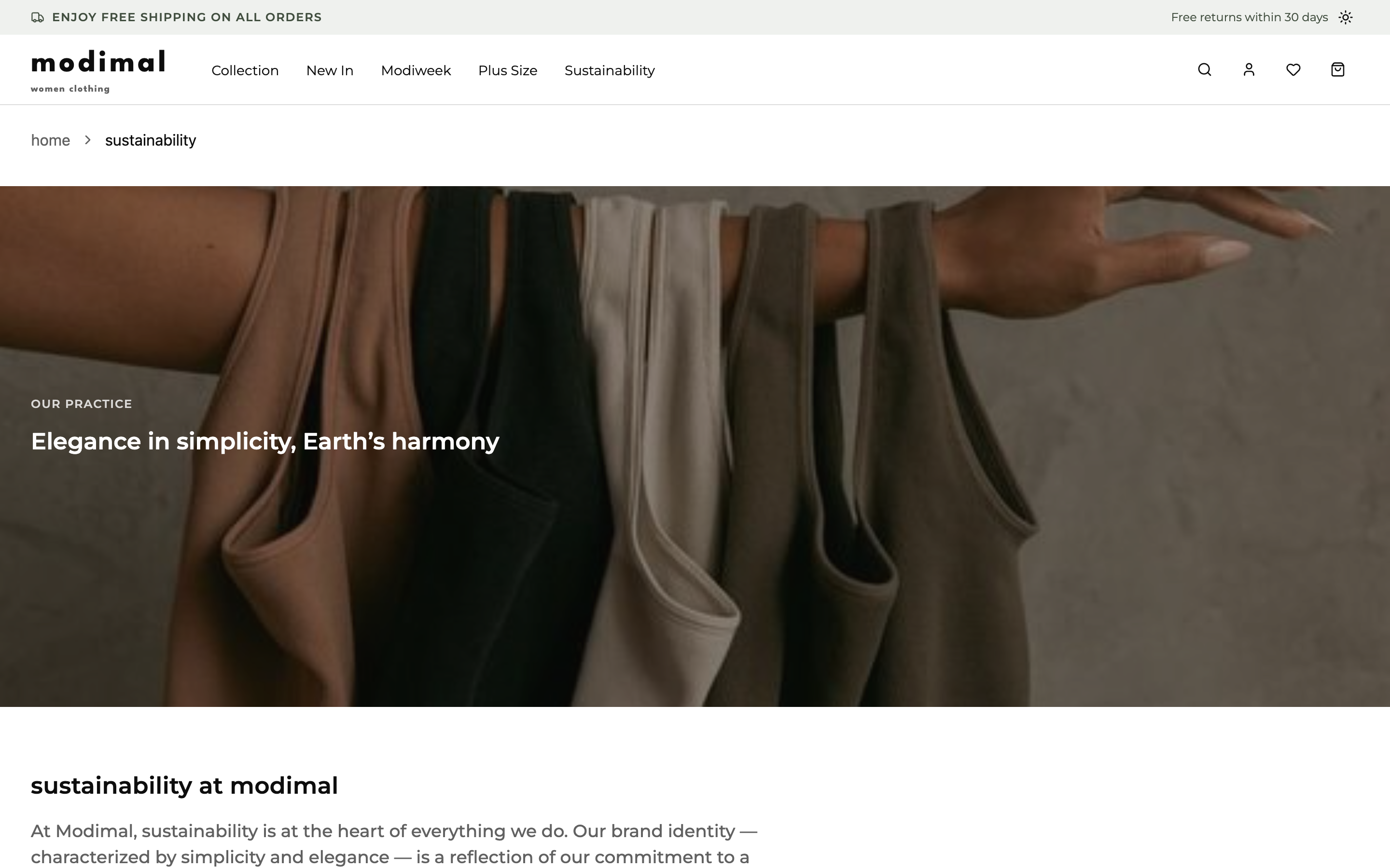 Modimal — Women Clothing web app template preview 4